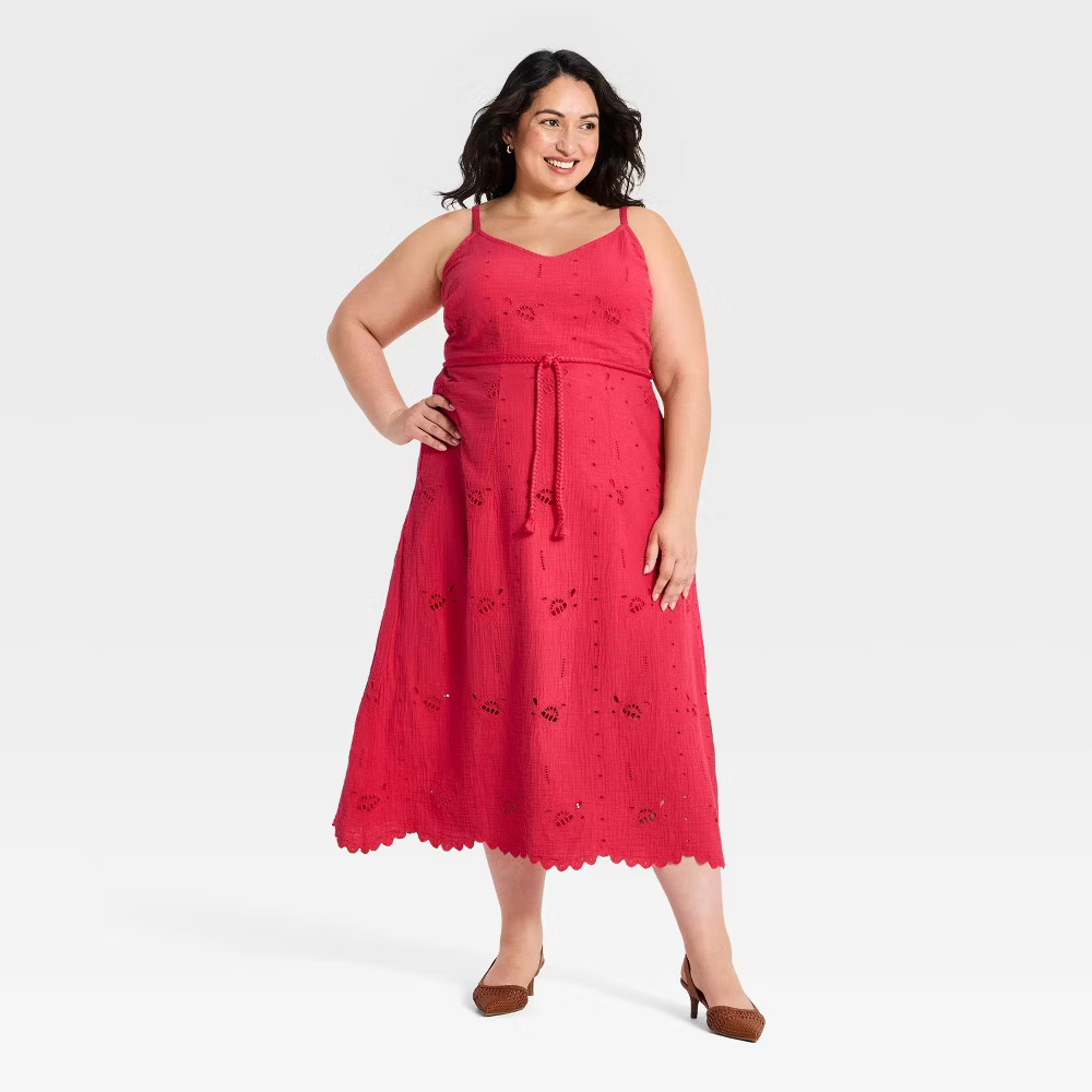 Women Crafted Midi Sundress – Universal Thread Pink 2X