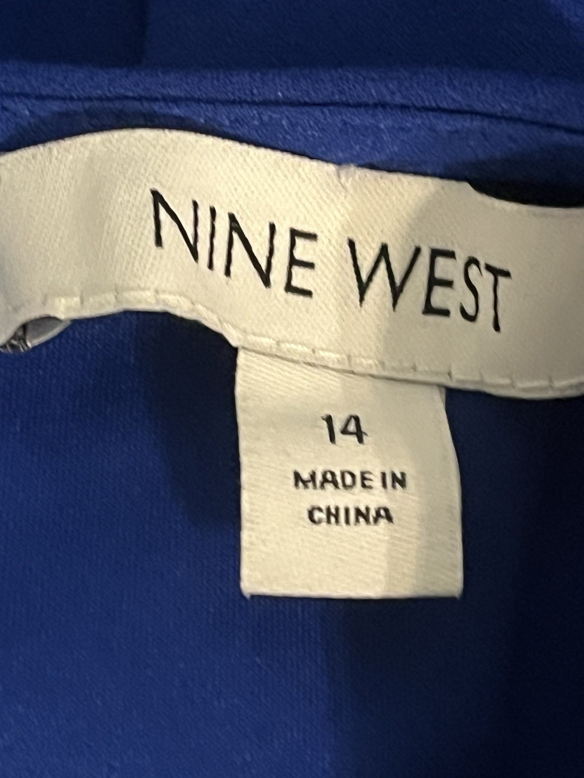 NWT Women’s Nine West Blue Sleeveless Dress W/ Buckle Back Zipper Sz 14