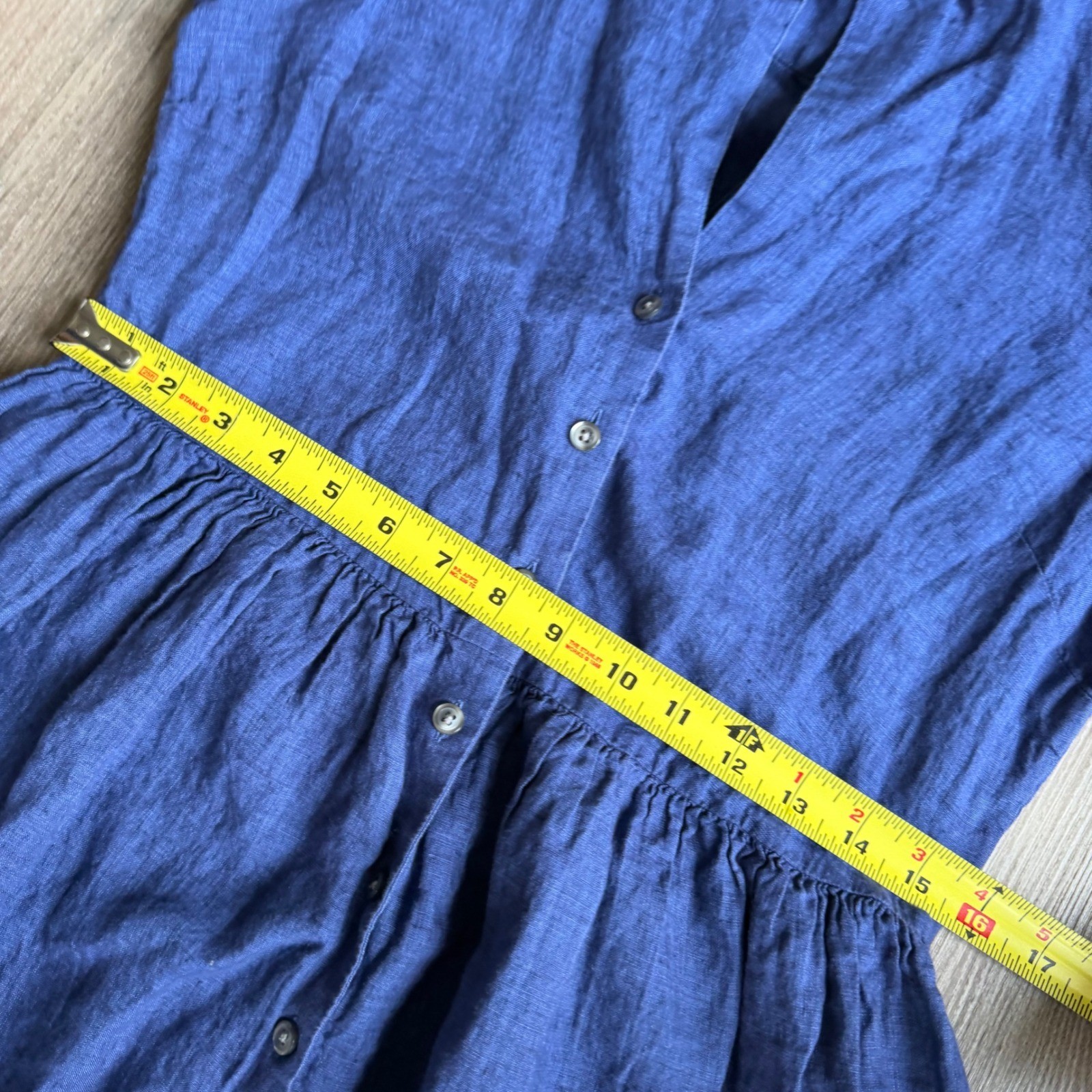 Brooks Brothers 100% Linen Button Front Short Sleeve Midi Shirt Dress Size 2