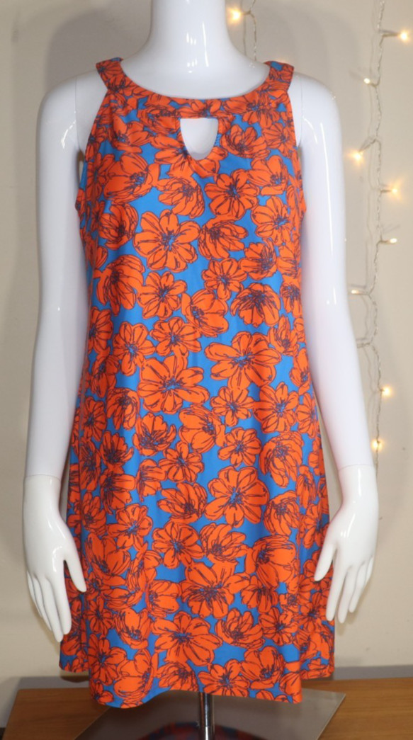 Aryeh Anthropologie Orange Blue Floral Dress Size Small NWT