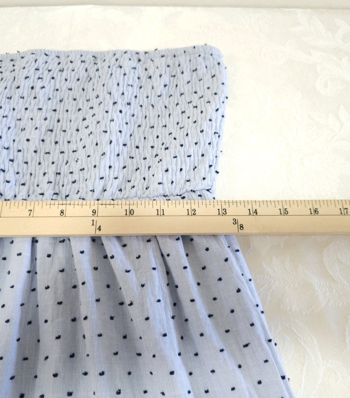 Style Envy Peasant BOHO STRETCHY Tube Top LONG STRAPLESS MAXI Dress Medium Blue