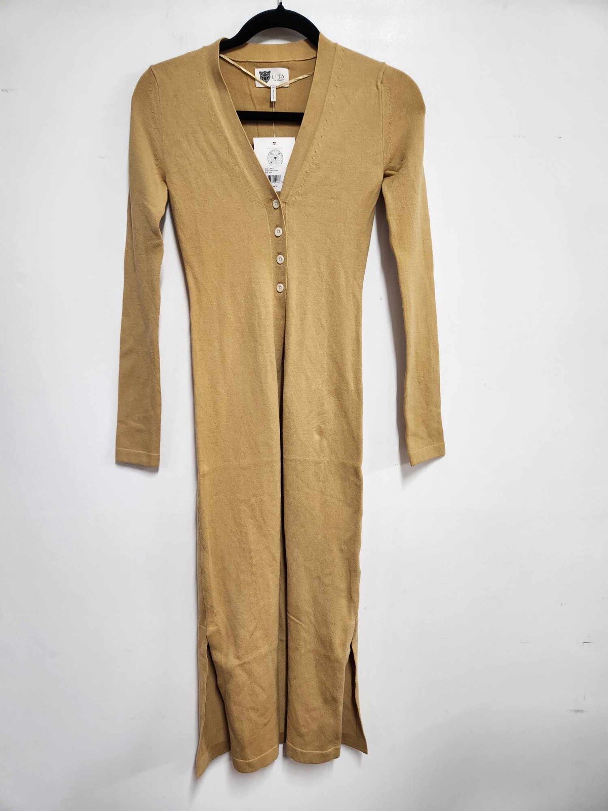 Lita By Ciara Icon Rib Cardigan Dress in Iced Coffee Size 2XS. B30