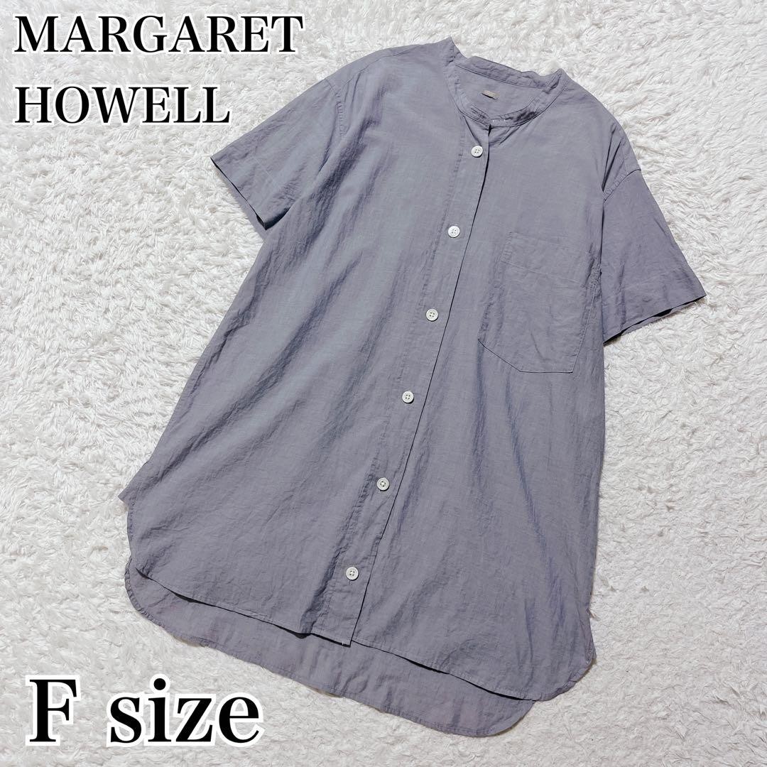 Margaret Howell Shirt Dress Short Sleeve Band Collar