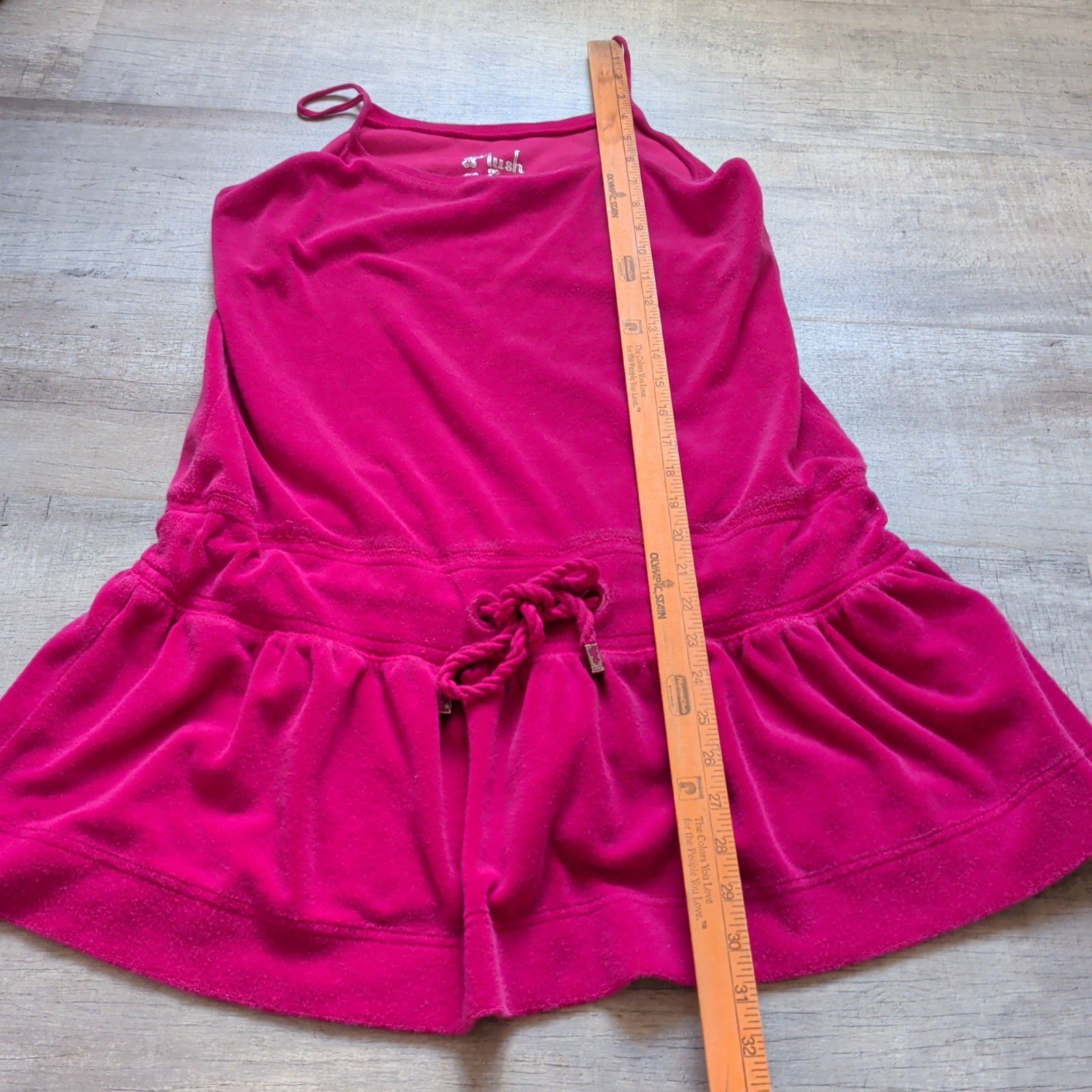 Victoria’s Secret Plush & Lush bright Pink terry cloth tank belted dress Mediu