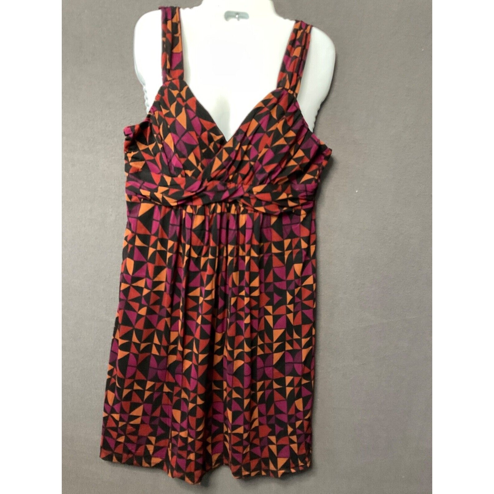 Apt. 9 Women’s Sleeveless Geometric Sundress Size L Nylon Blend Retro Chic