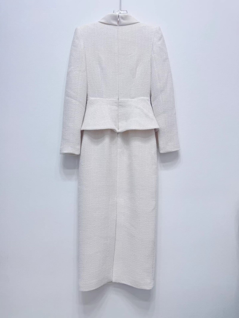 Self Portrait Women’s tweed patchwork long-sleeved stand-up collar Dresses