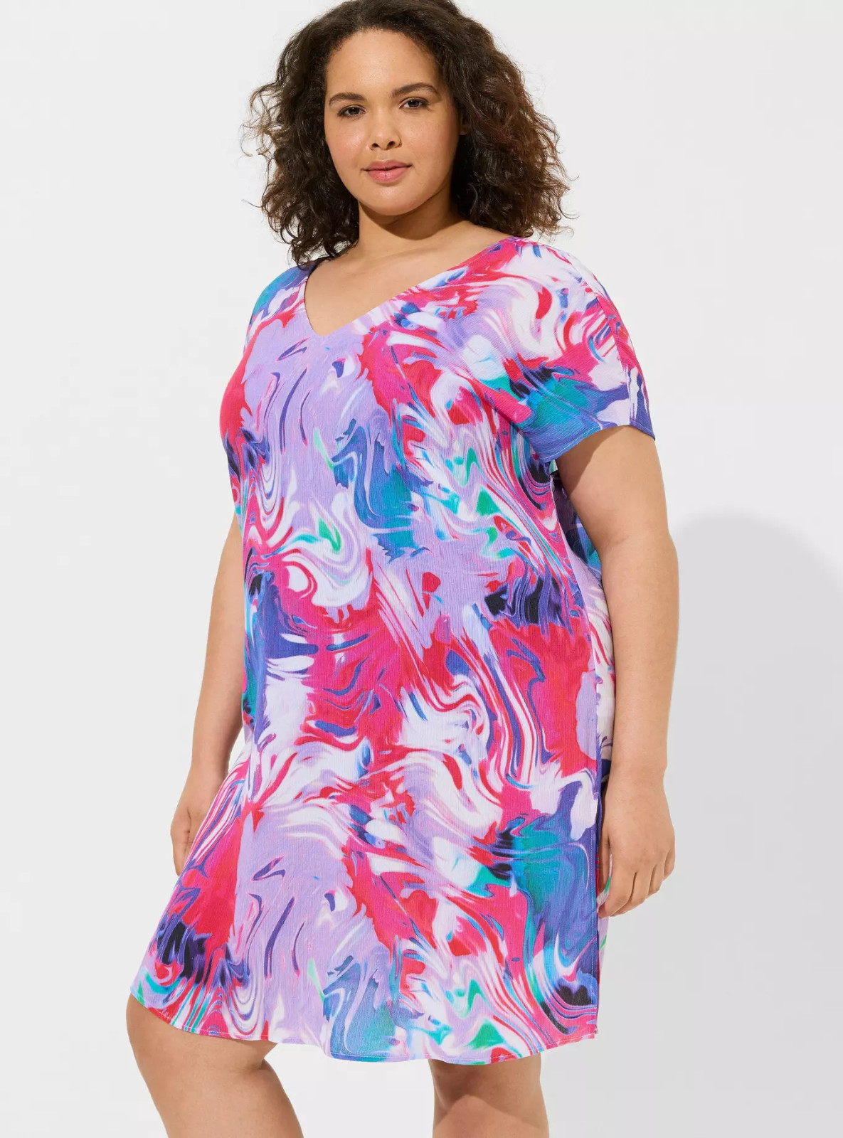 Torrid Mini Washable Gauze Side Slits Caftan Cover-Up Dress Size 0 Large 12 NWT