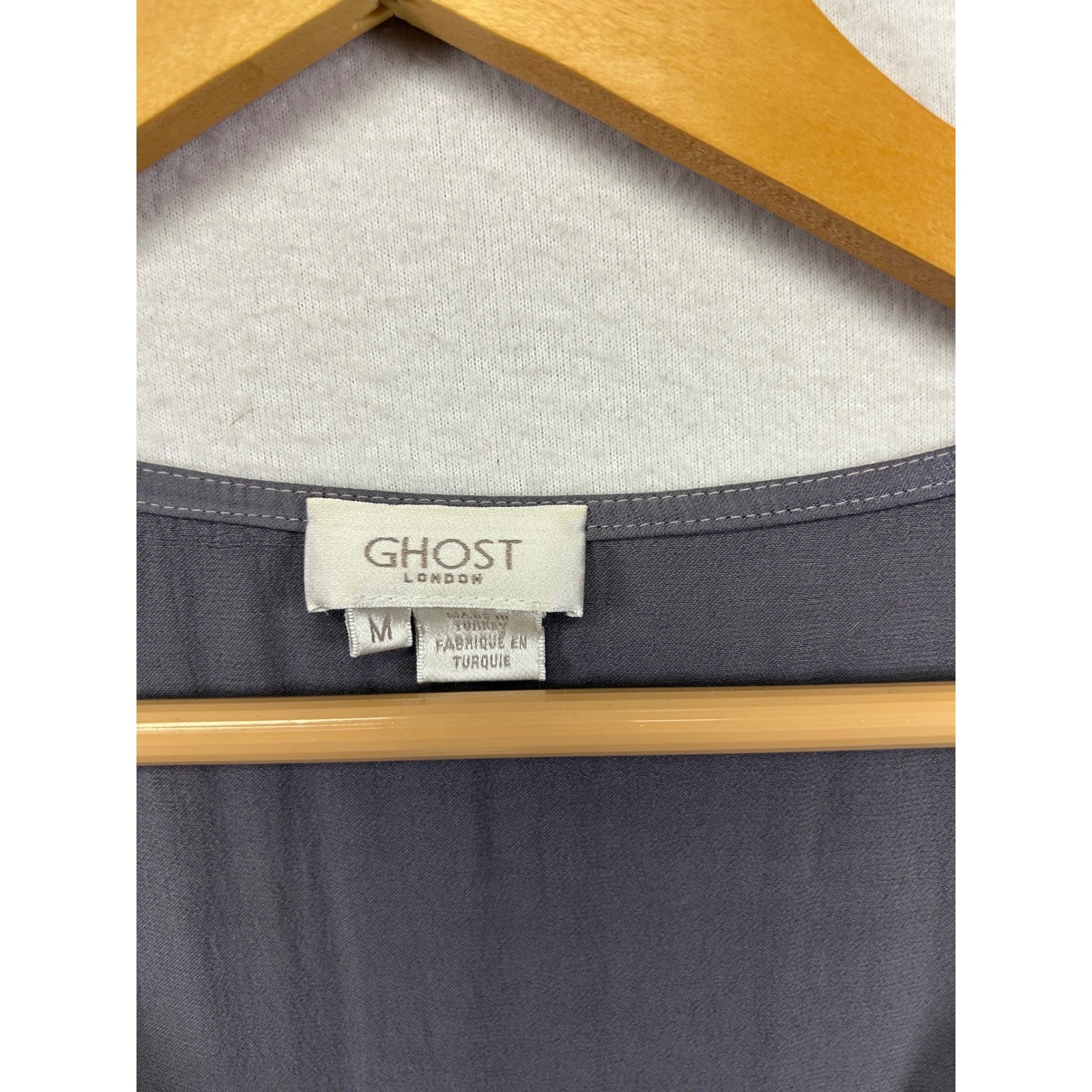 Ghost London Romantic Ethereal Womens Med Charcoal Grey Viscose Wrap Maxi Dress