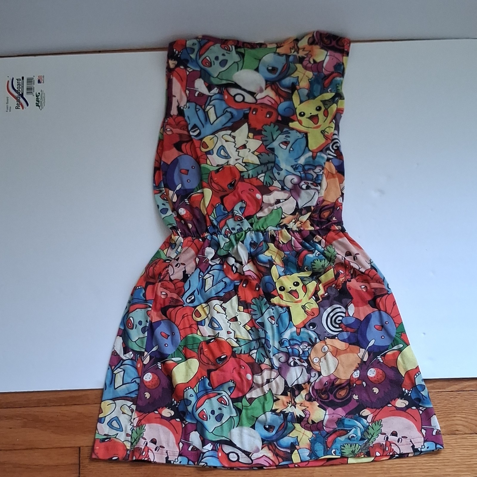 Hot Topic XS Pikachu Graphic Fit & Flare Smocked Sleeveless Scoop Dress