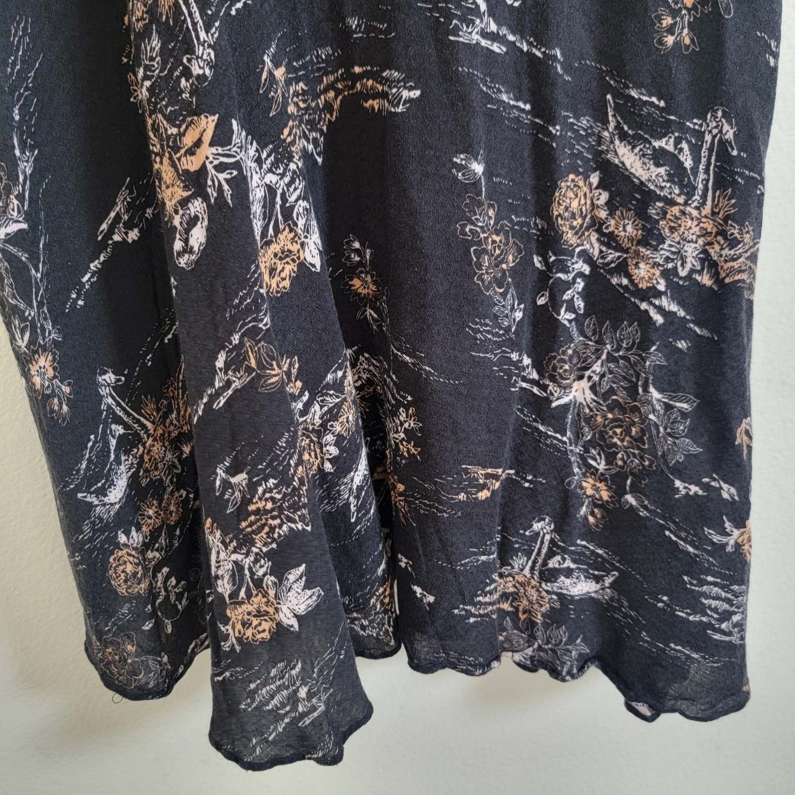 Intimately Free People Floral Lace Trim Slip Dress Small Trapeze Boho Festival