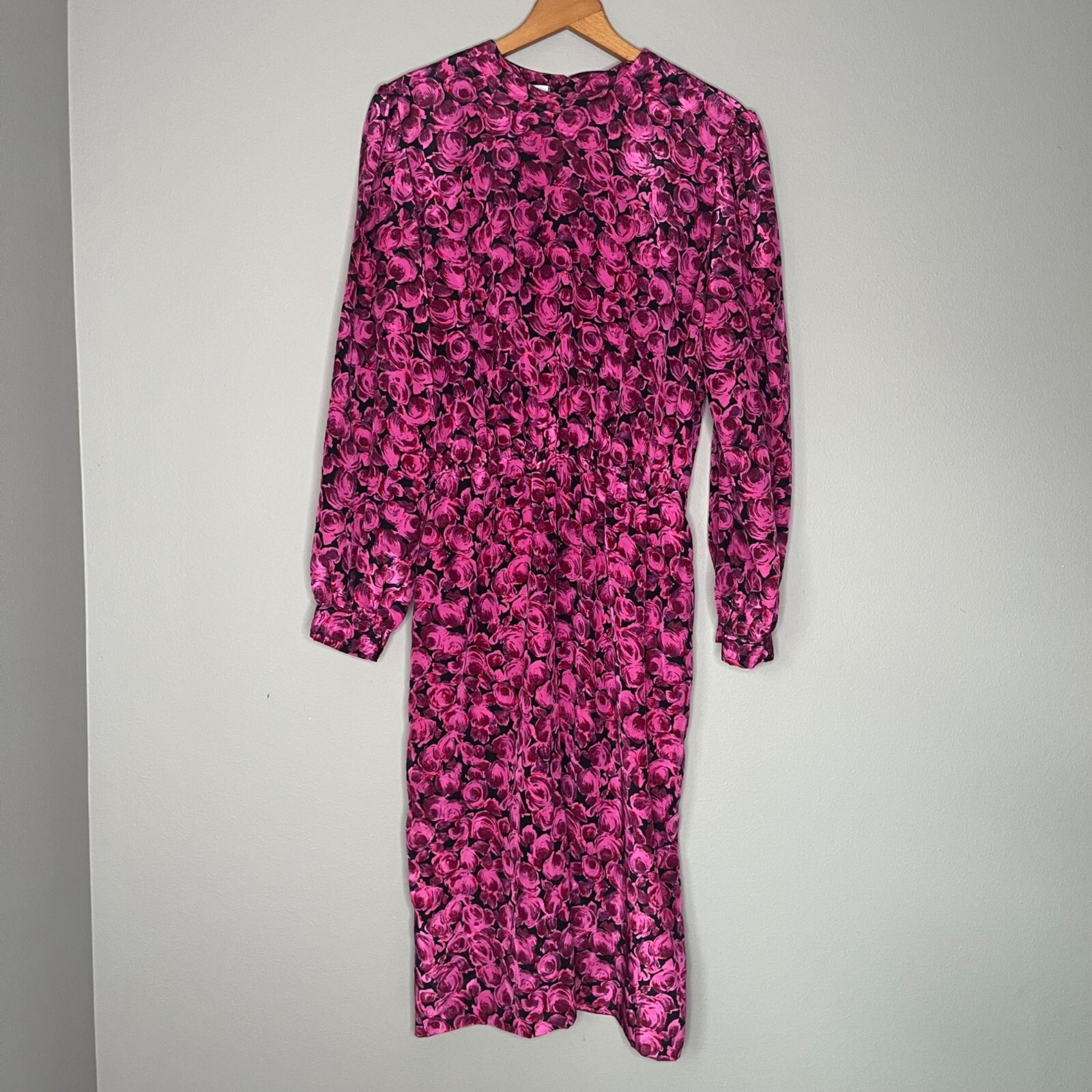 Vintage Dress Size 14 Union Made Floral Midi Feminine Modest