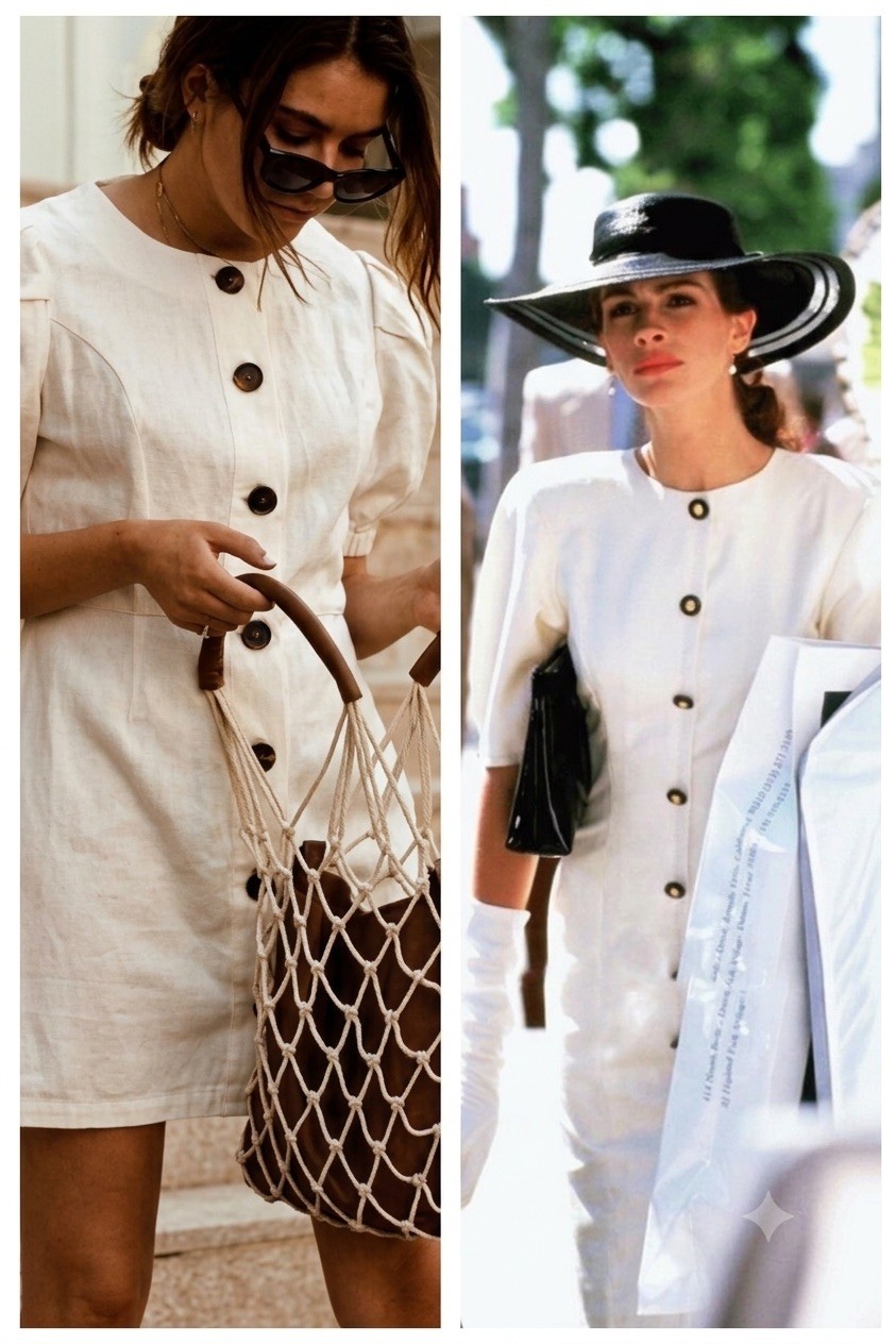 Zara Puff Sleeve White Linen Cotton Dress Homestead Summer Vacation Pretty Woman