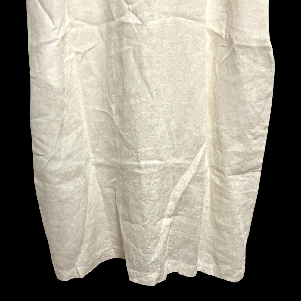 23SS JOURNAL STANDARD 60 Linen Stand Collar Dress in White Women USED