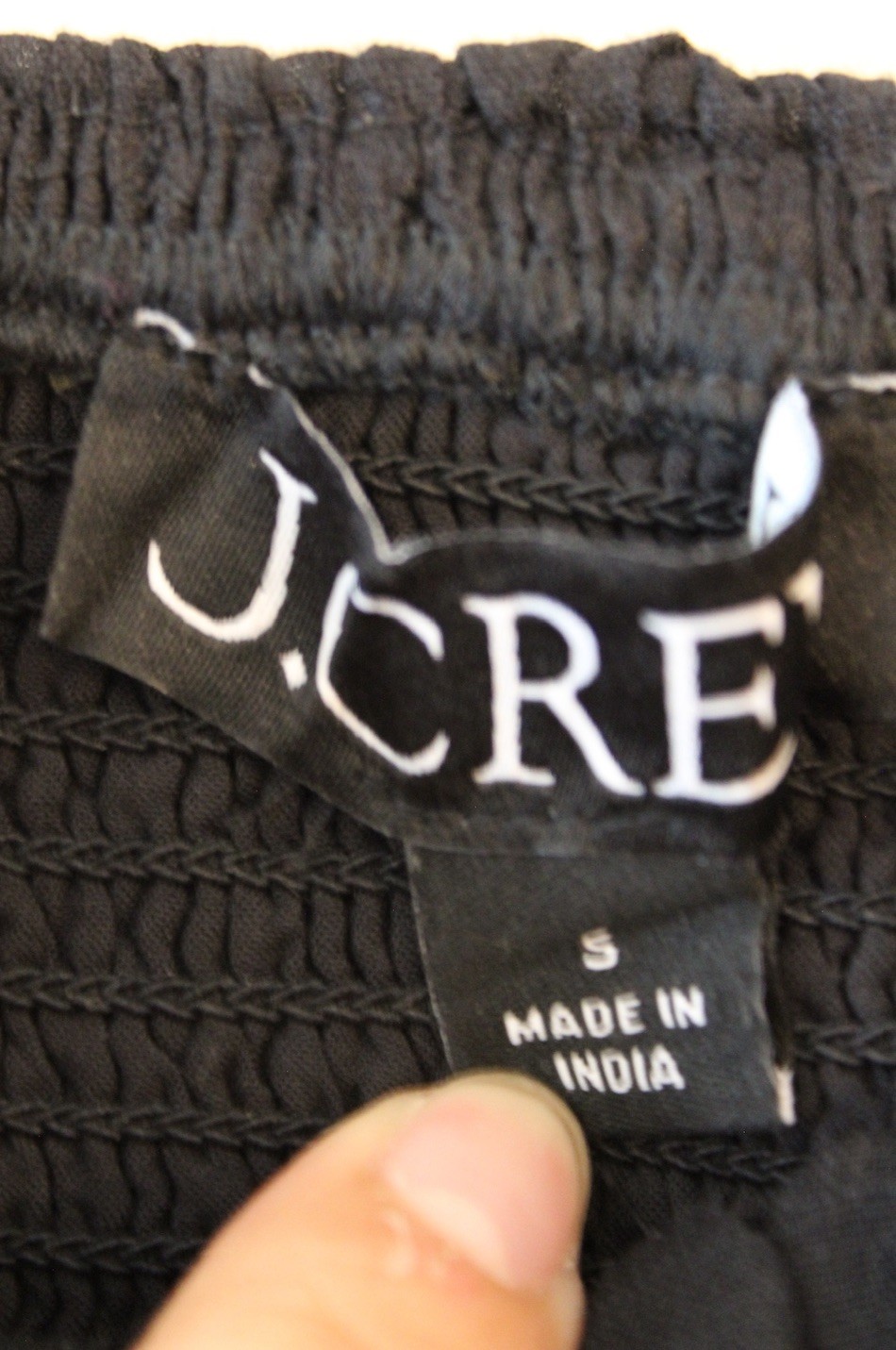 J.CREW Black Smocked Ramie Strapless Maxi Dress Women’s size Small
