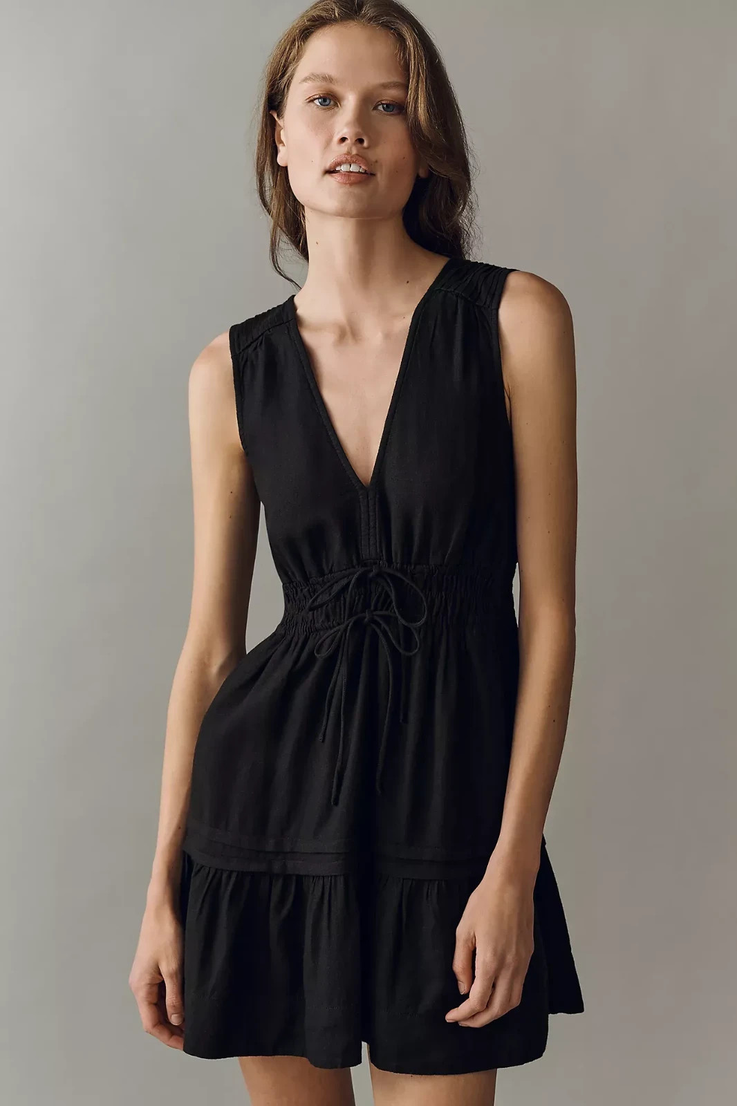 Anthropologie Somerset Linen Sleeveless Mini Dress