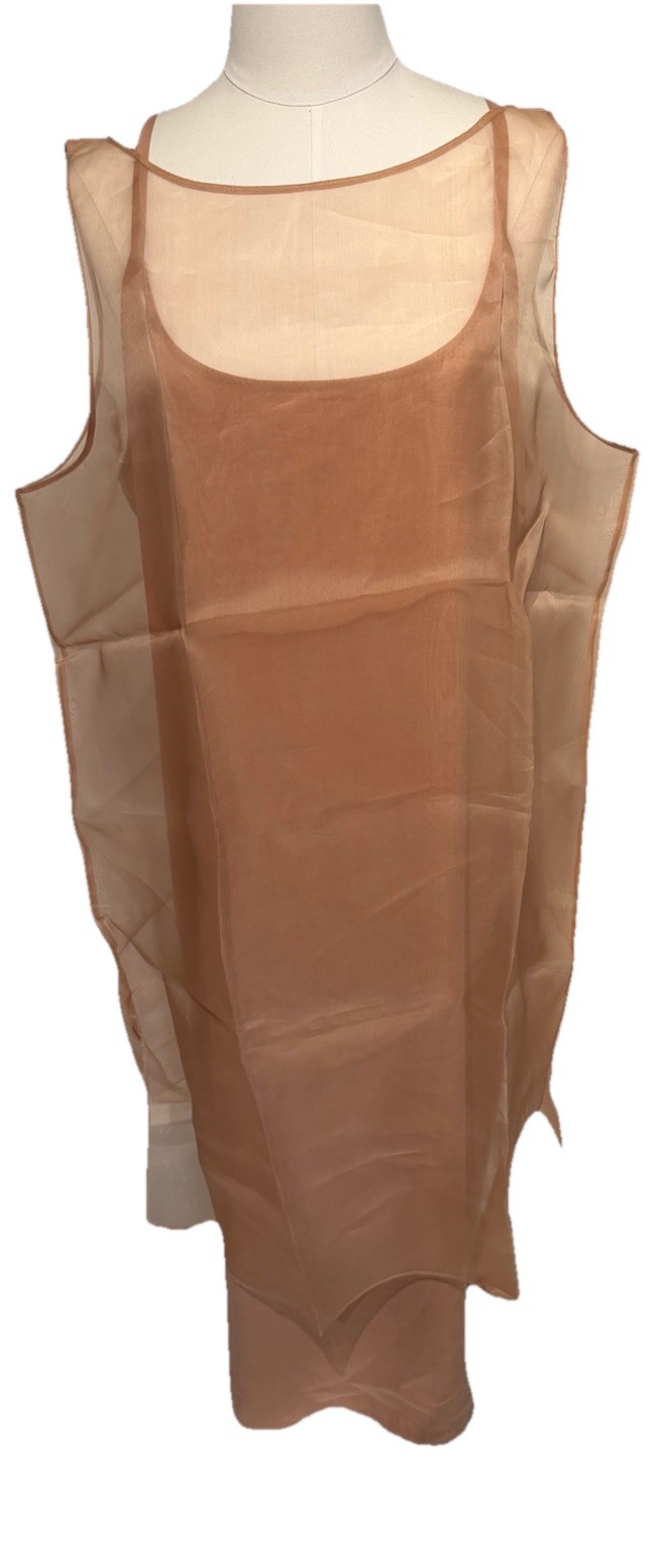 Eileen Fisher Slip W Over Dress XL Blush Beige Classic Modern Elegant Chic NEW