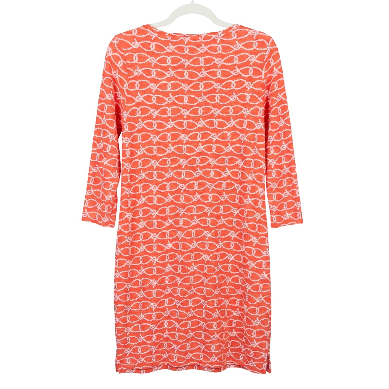 VINEYARD VINES Nautical Rope Shift Dress Coral T-Shirt Dress Small Preppy $128