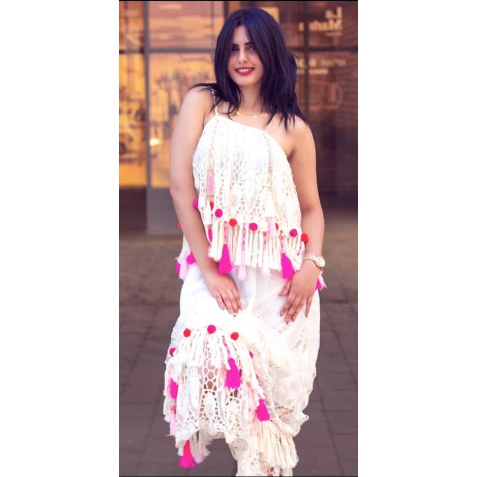 Laurie & Joe Designer Collection Maxi Dress M Tassel Boho Resort Festival Milan
