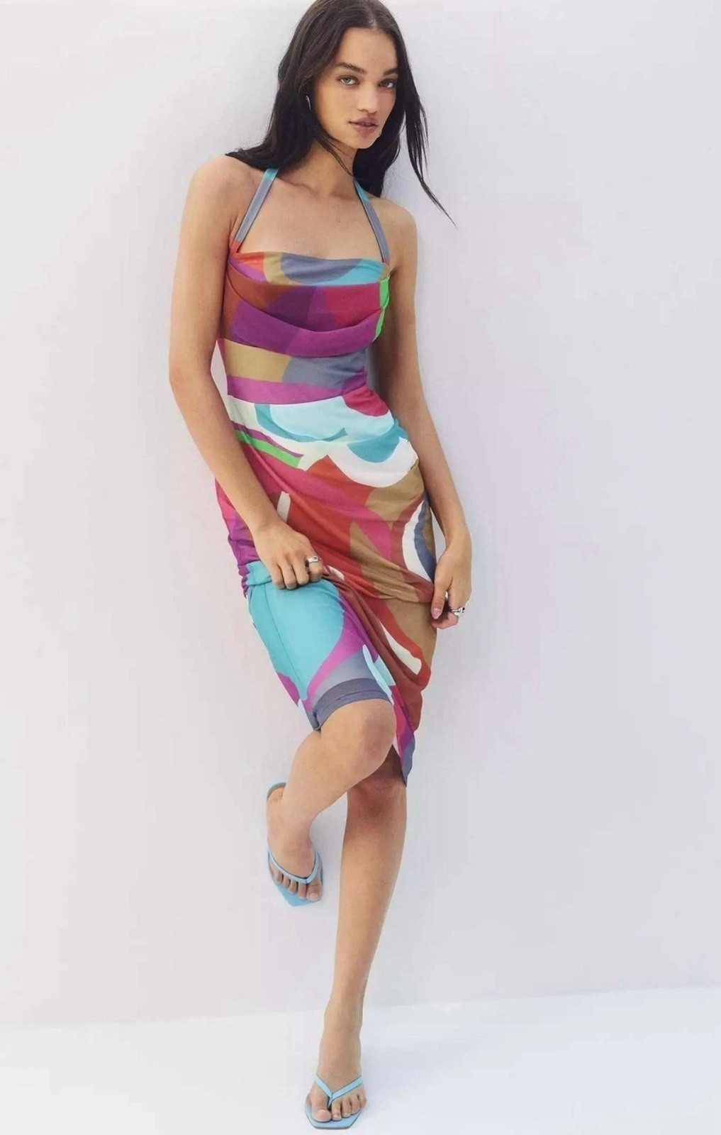 NWT XL By Anthropologie Square-Neck Halter Midi Dress!