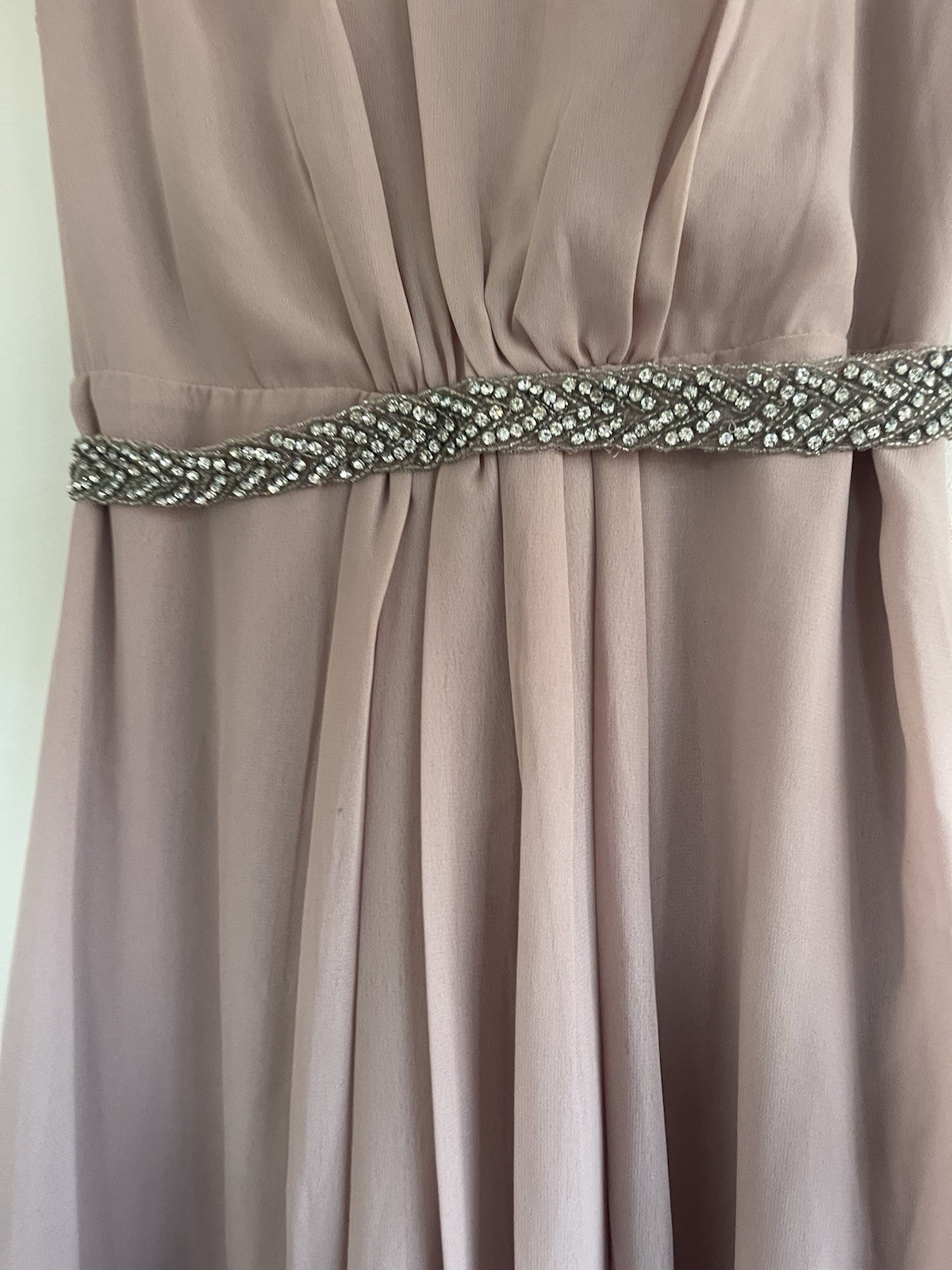Coast Size 8 Petite Embellished Belt Midi Dress In Blush New Tags