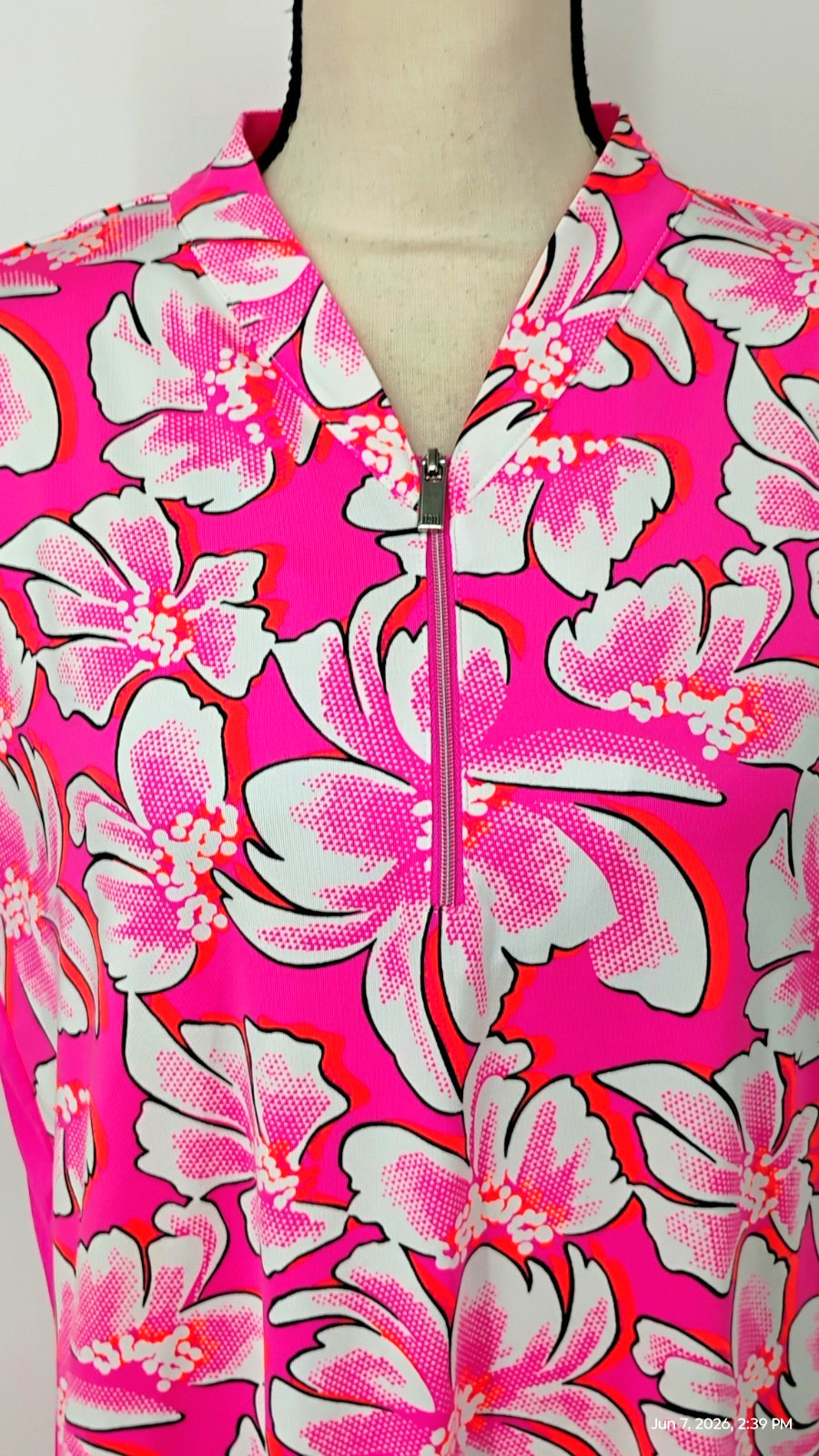 NEW Tail Activewear Nabila Sleeveless Dress UPF 50 Pink Sugar Blossom Floral XL