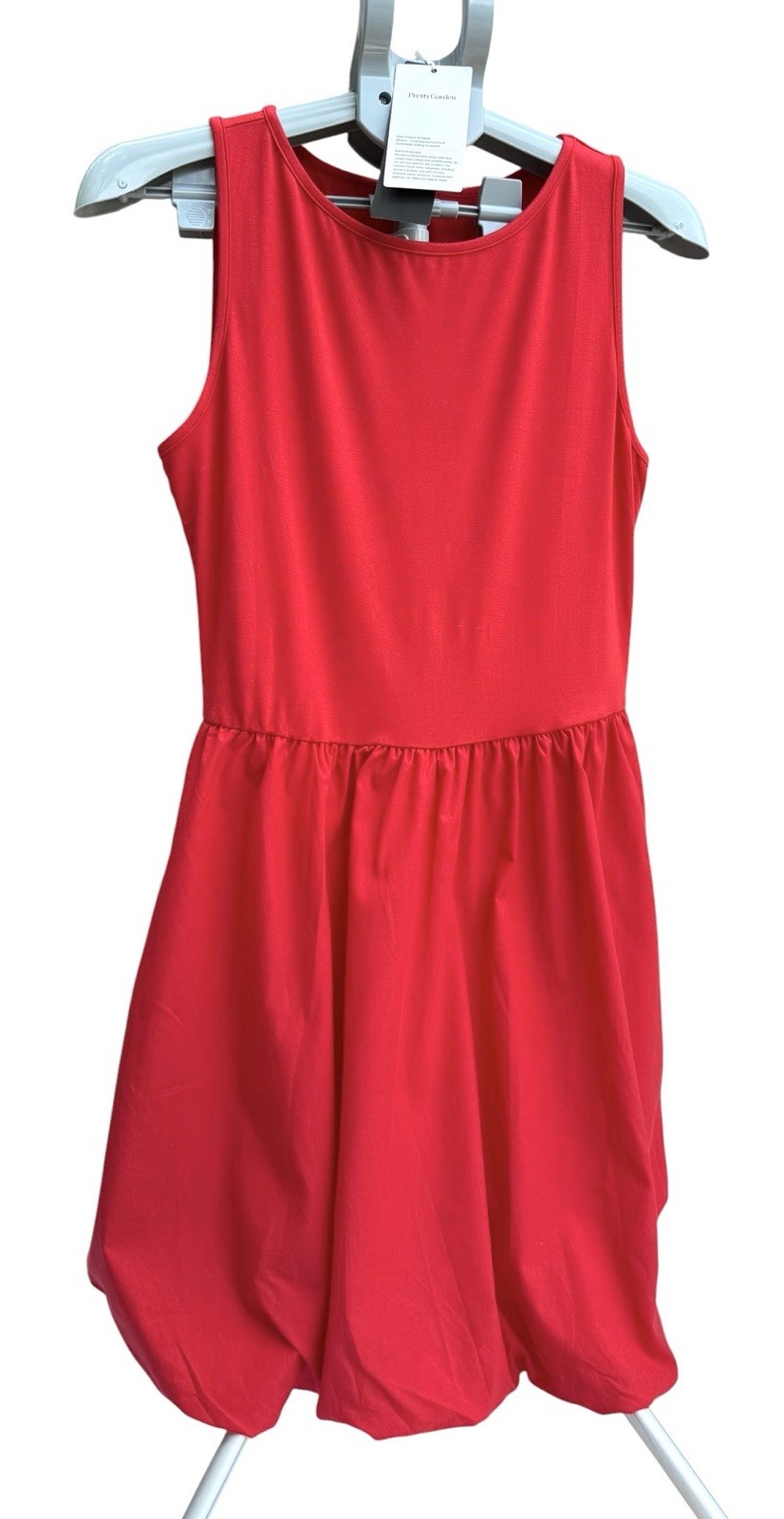 PrettyGarden Red Bubble Hem Dress Pockets Sleeveless Women’s Medium NWT