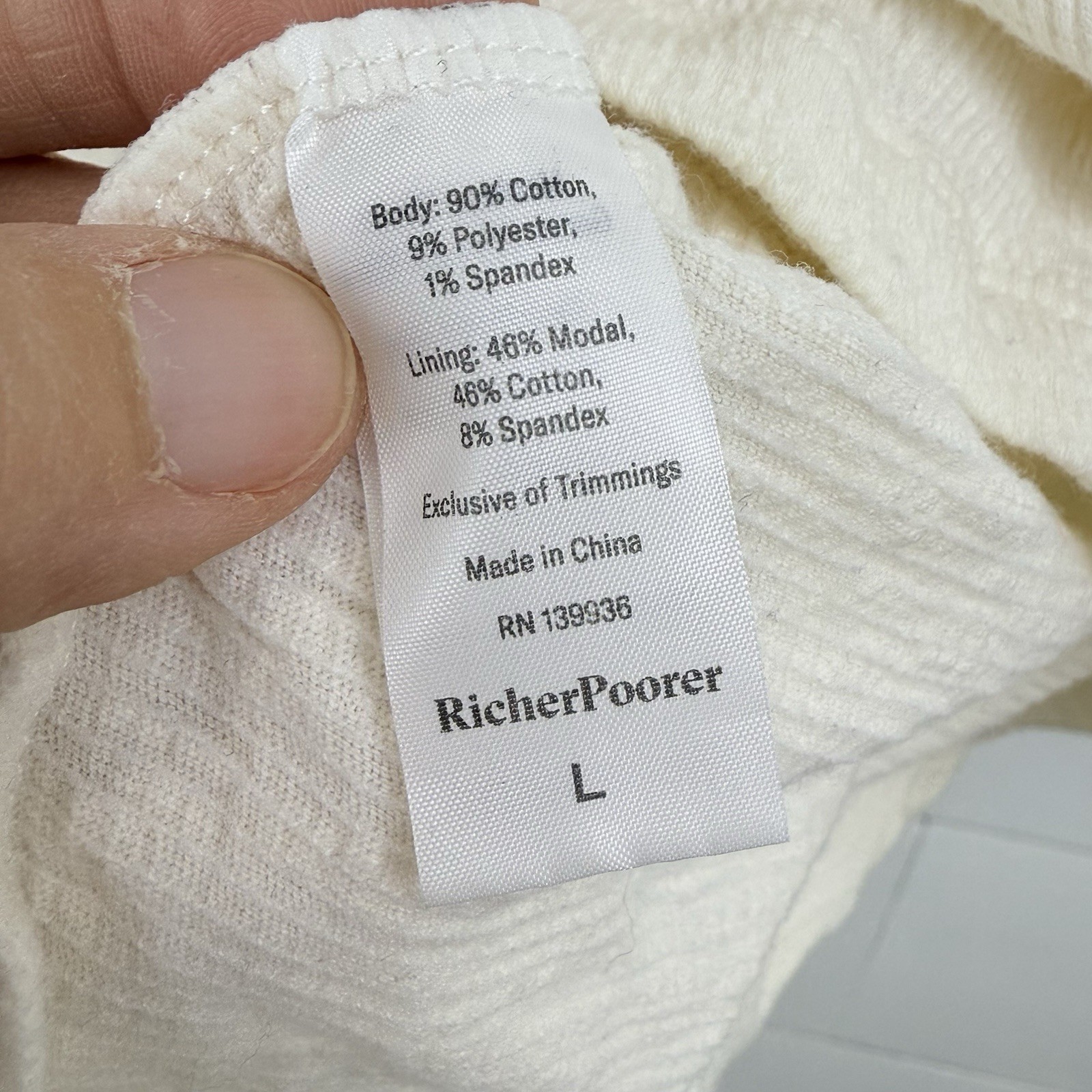 RICHER POORER CLOUDWEAVE MINI DRESS BONE Women Large Summer Beach Resort