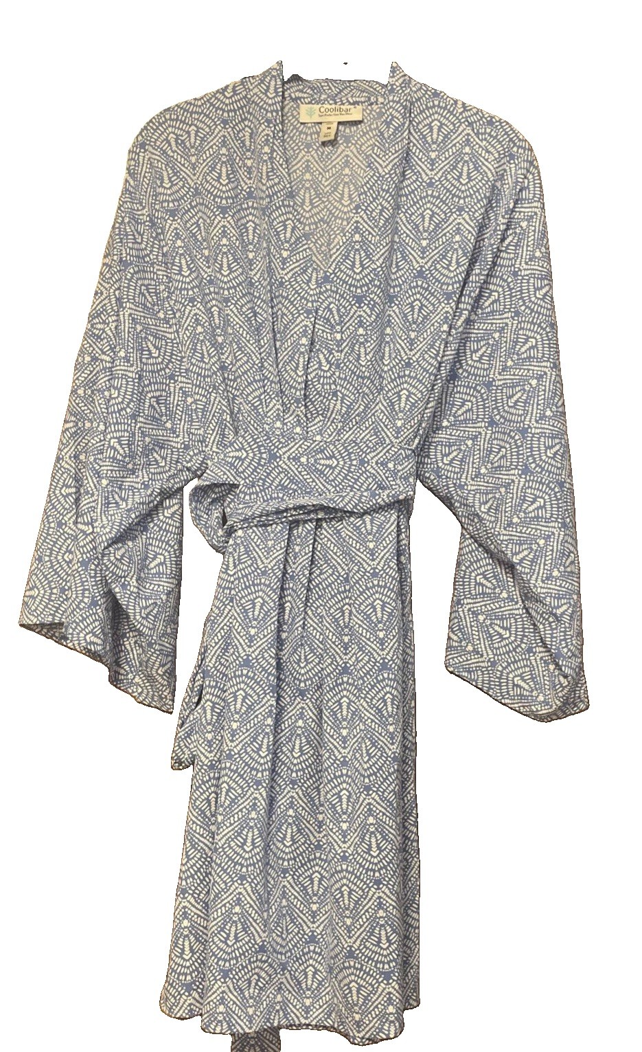 Coolibar Blue Tropical Shirt Dress UPF50+ Sun Protection Size MED Resort Beach
