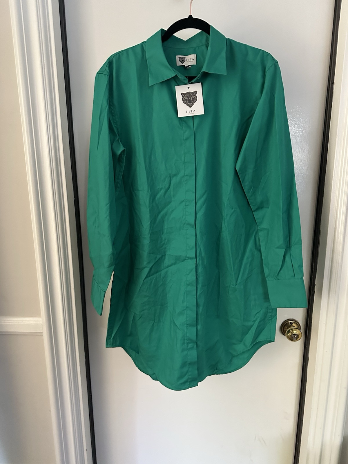 LITA By Ciara Green Cotton Shirtdress/ Size Small