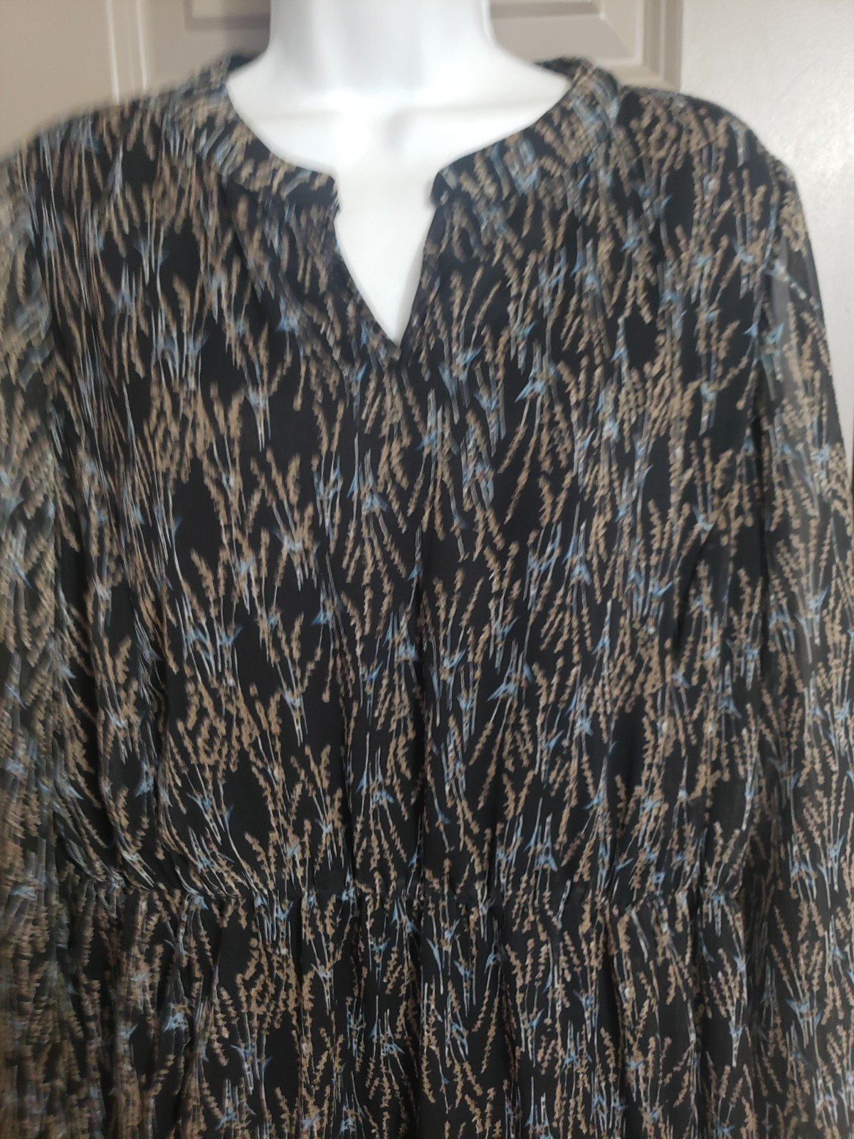 Sweet Magnolia LARGE Ruffle Dress Boho Country POLY Lined Black NEW