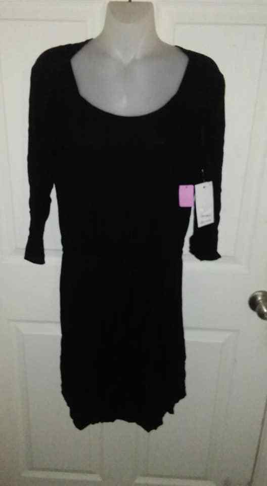 MSRP $151 NWT Ella Moss EDUX 13626 Black Rayon Dress Women’s SZ M