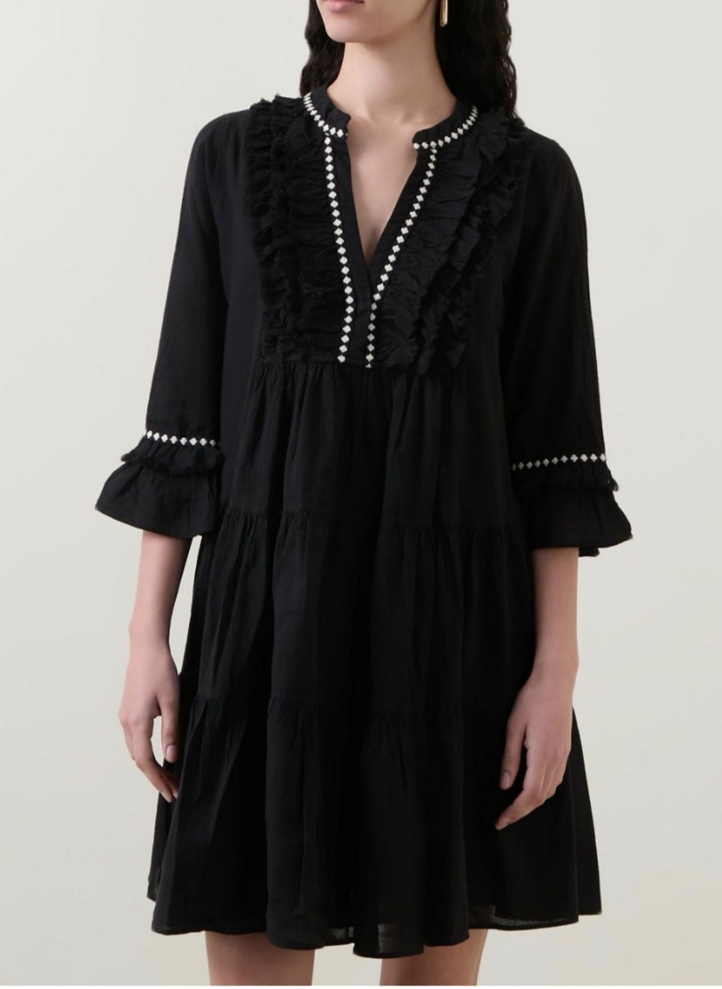 Anthropologie DEVOTION TWINS Efisto Embroidered Mini Dress M