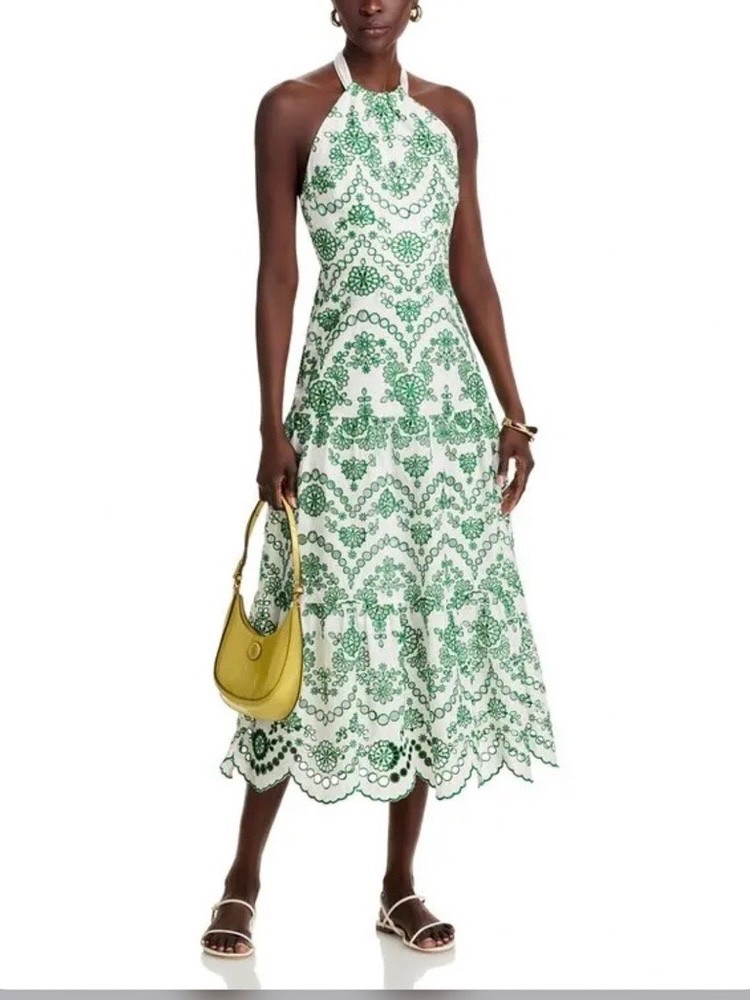 NWT $425 MILLY HAYDEN SCALLOP EYELET DRESS, SZ 10