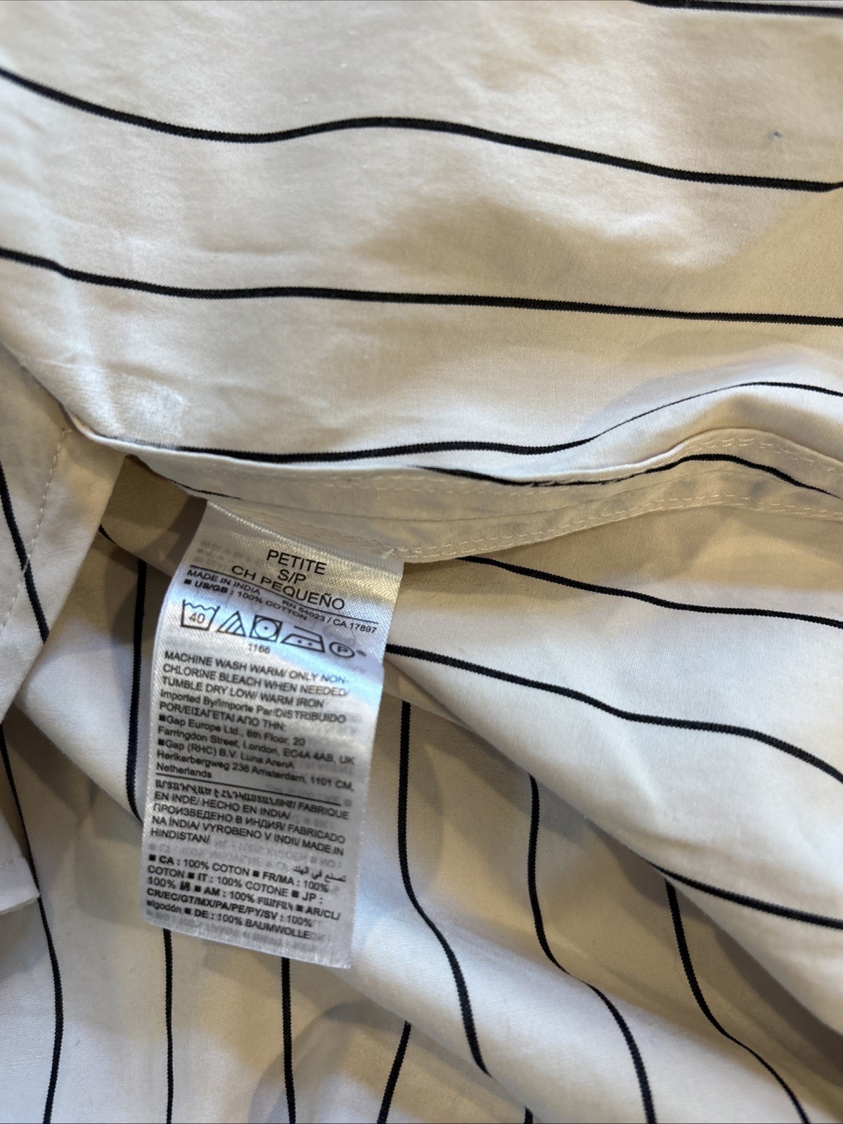 Banana Republic Cotton Poplin Maxi Long Shirt Dress Ivory White Black STRIPE S P