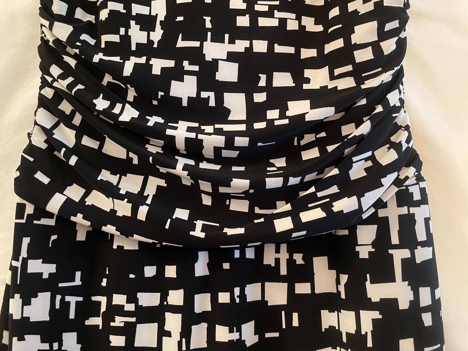 NearlyNew 8 Black/White Sleeveless NINE WEST Knit Dress, $90 Retail