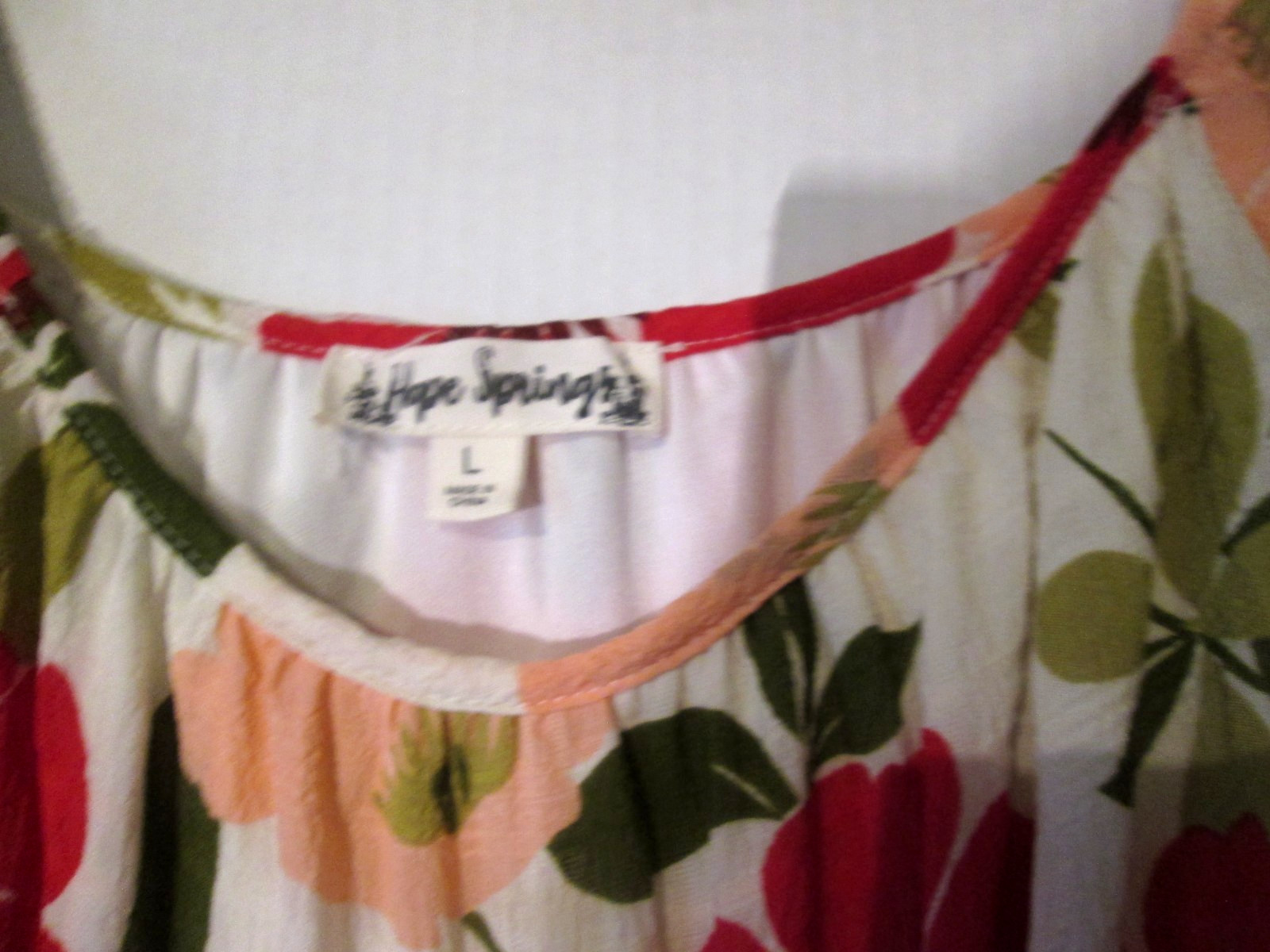Hope Springs L multicolor floral print tiered short tie sleeves spring dress