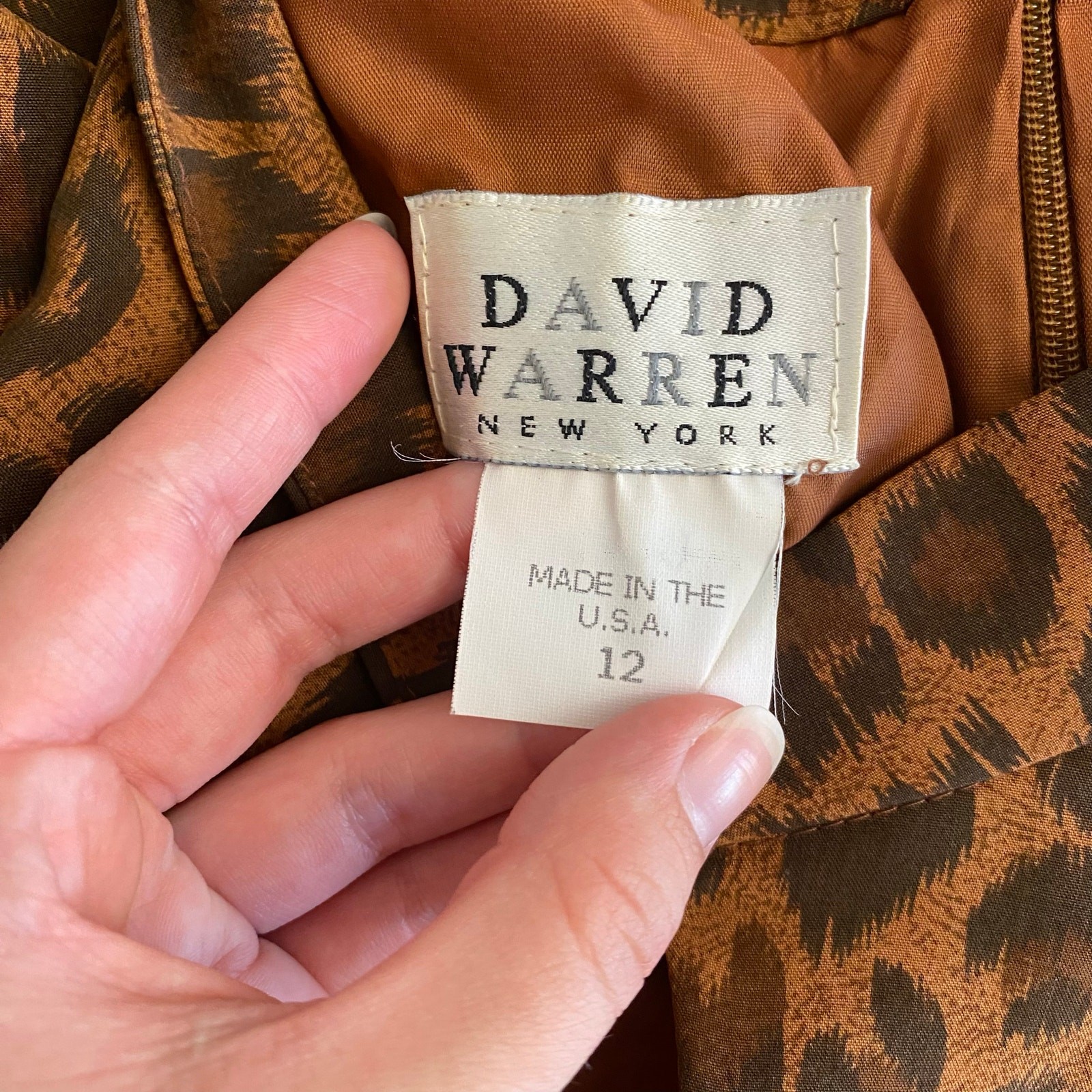 David Warren Vintage Y2K Cheetah Print Sleeveless Maxi Long Formal Dress Size 12