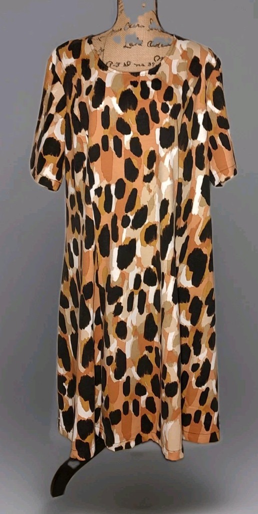 Jessica London – Flattering A-Line Animal Print Knit Dress – Women’s Size 24W