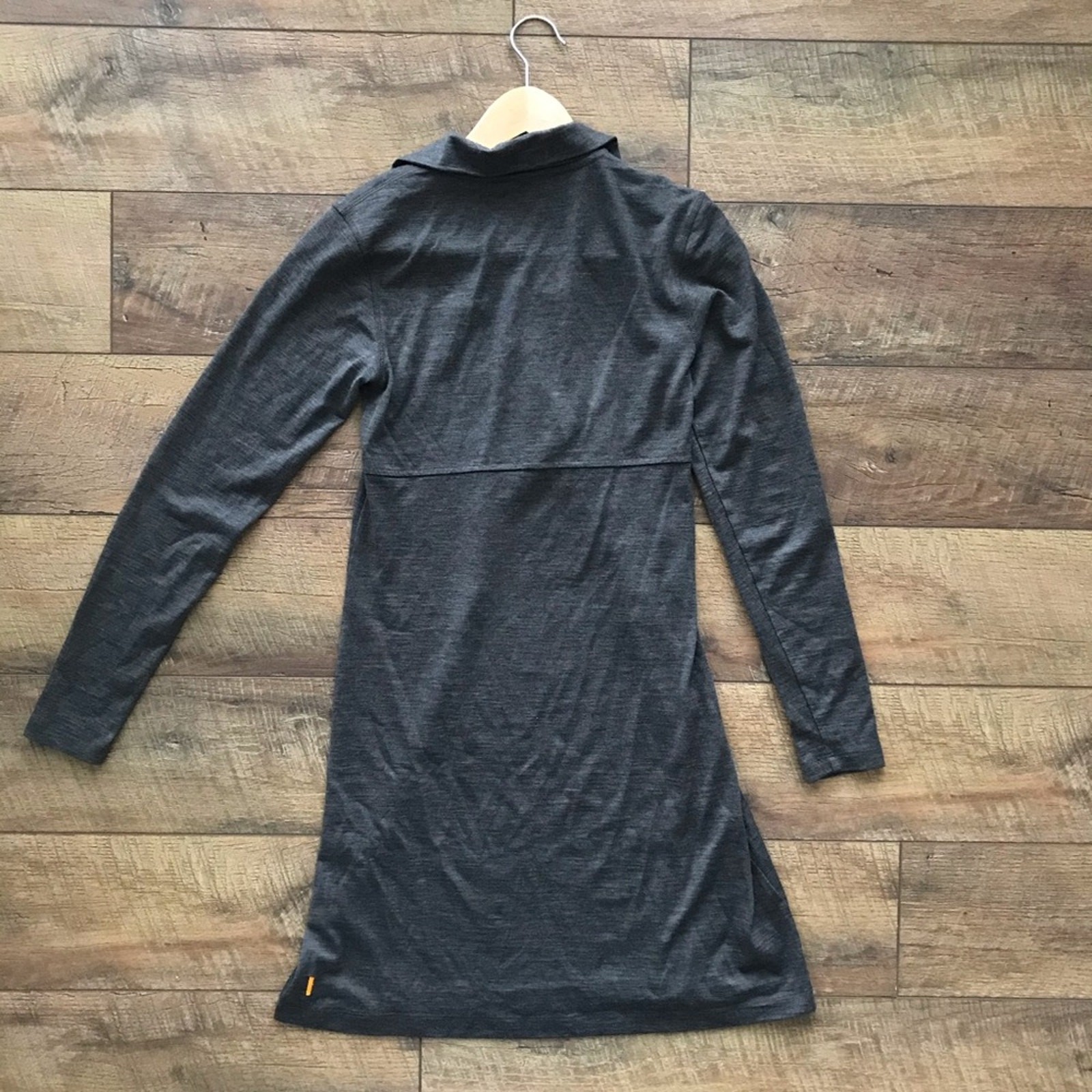 Lucy Quarter Zip Wool Knit Athleisure Dress Gray XS