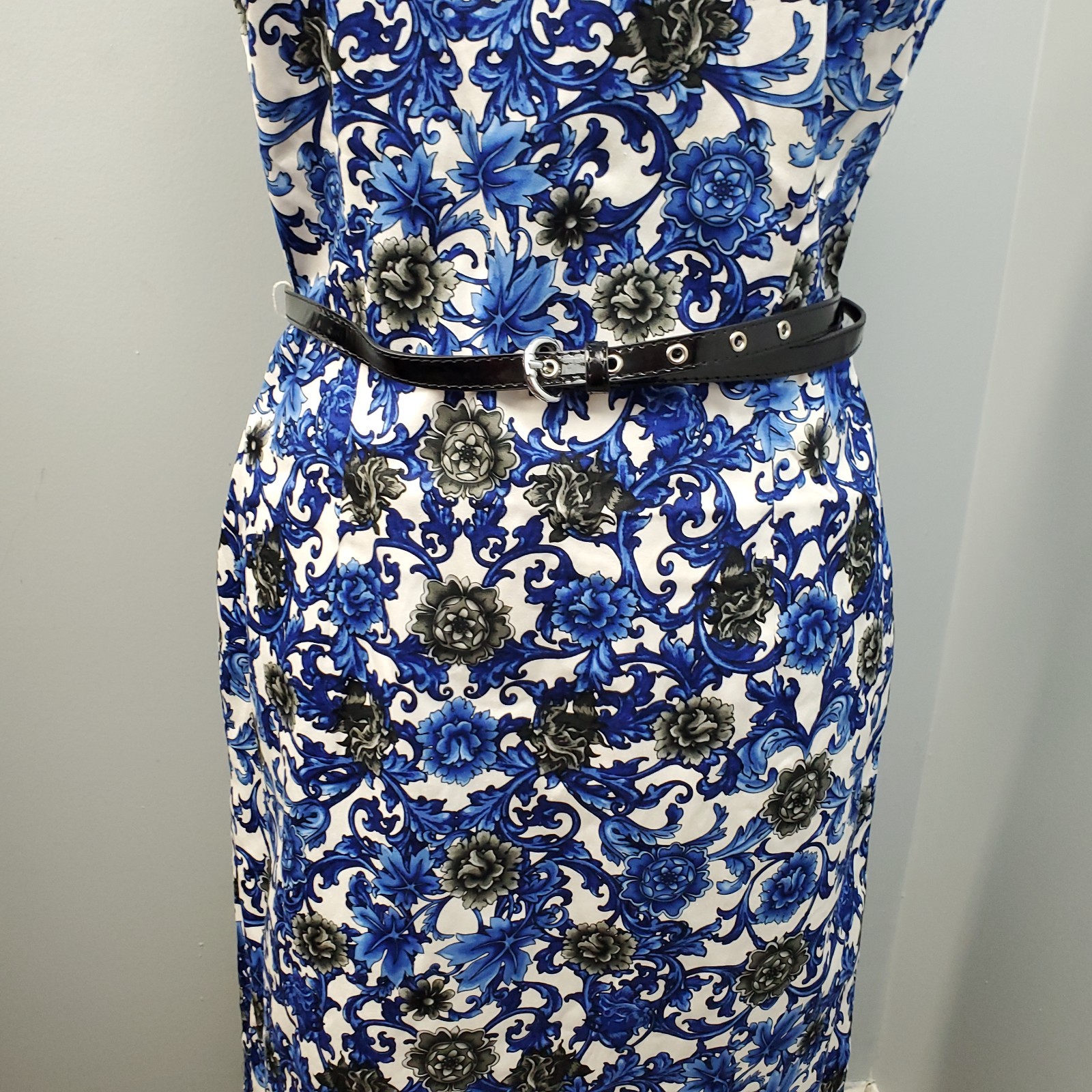 Premise Shift Dress Womens 8 Multi Floral Fully Lined Belted Waist Back Zip