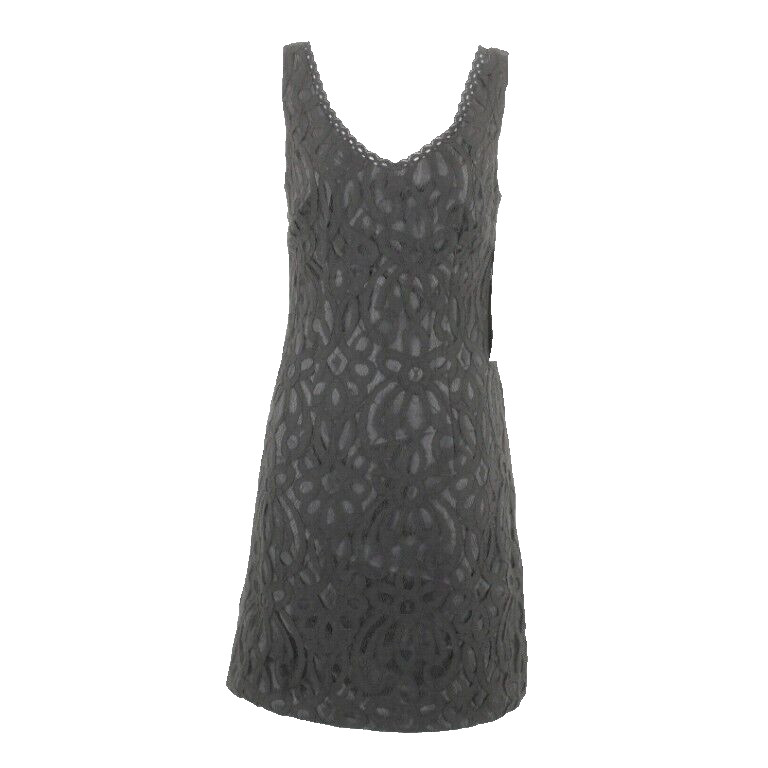 Scarlett Nite NEW $80 Sz 10 Black on Black Laceover Cotton Nylon Poly Dress