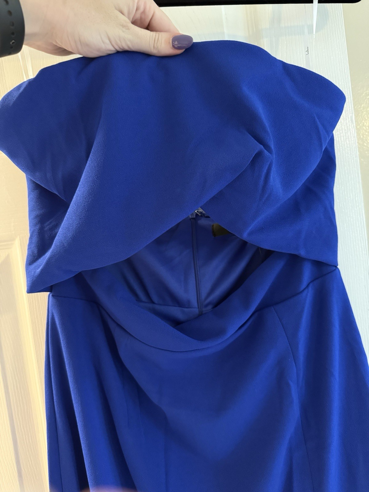 Lulus Strapless Cutout Column Maxi Dress Electric Blue NWT SZ LG