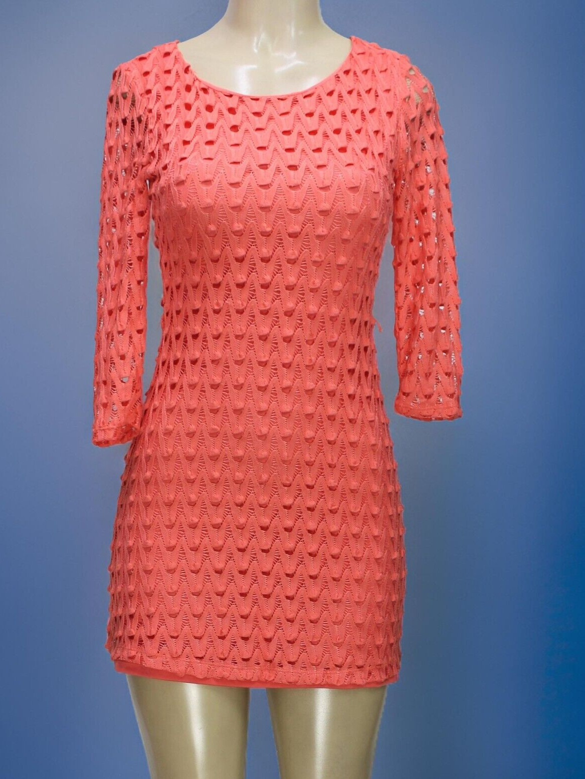 Red Camel Women’s Bodycon Dress 3/4 Sleeve Orange Size XS