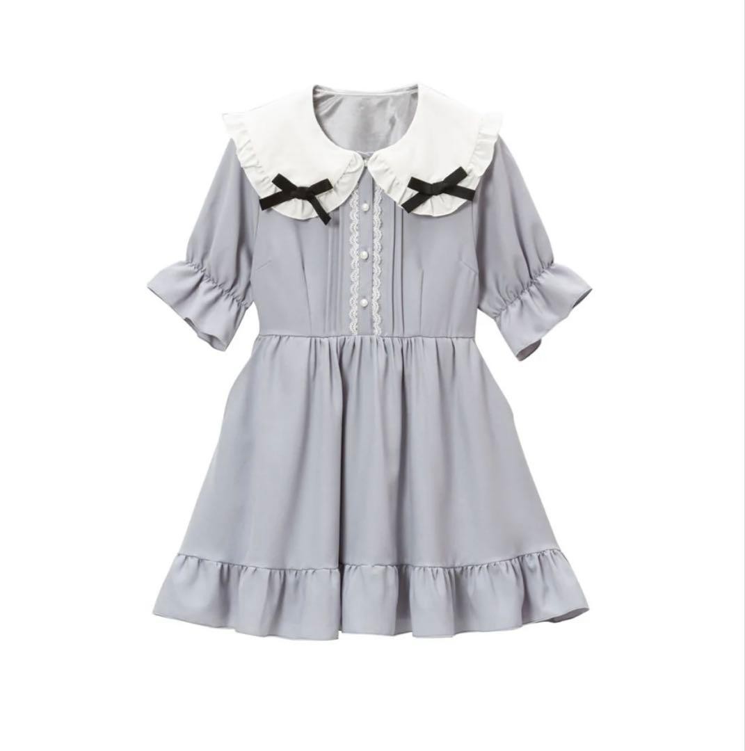DearMyLove Mass-produced simple round collar ribbon dress