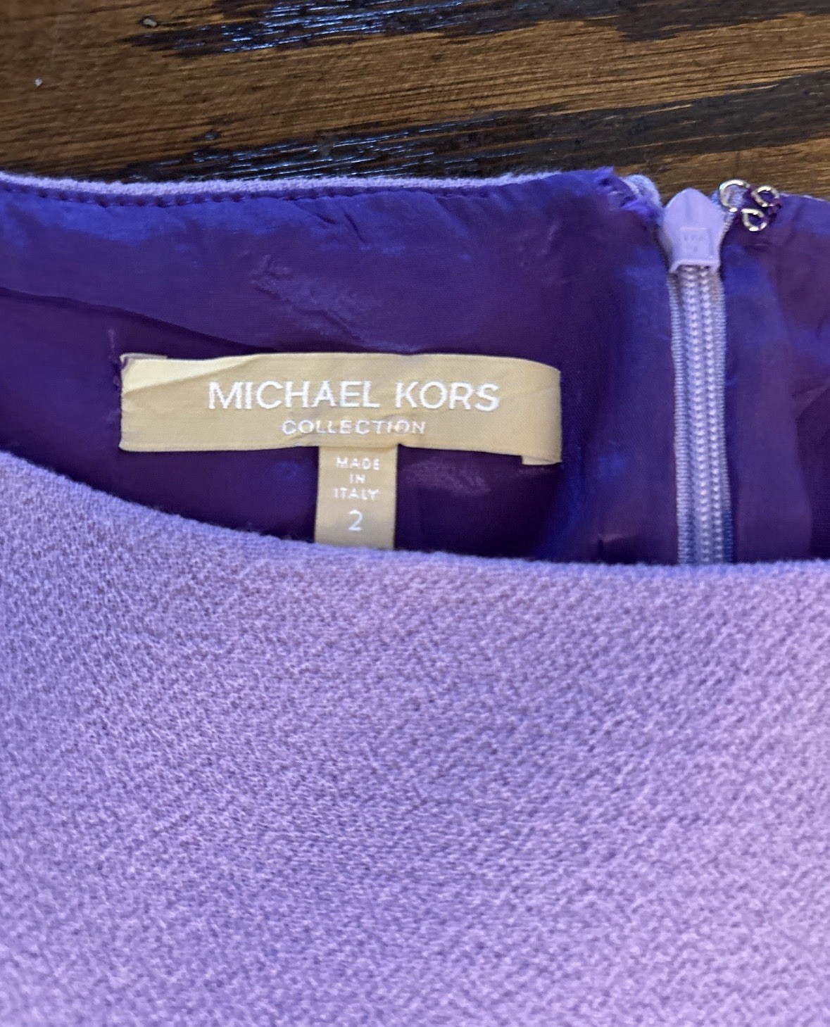 Michael Kors Wool Purple Cocktail Dress, Size 2