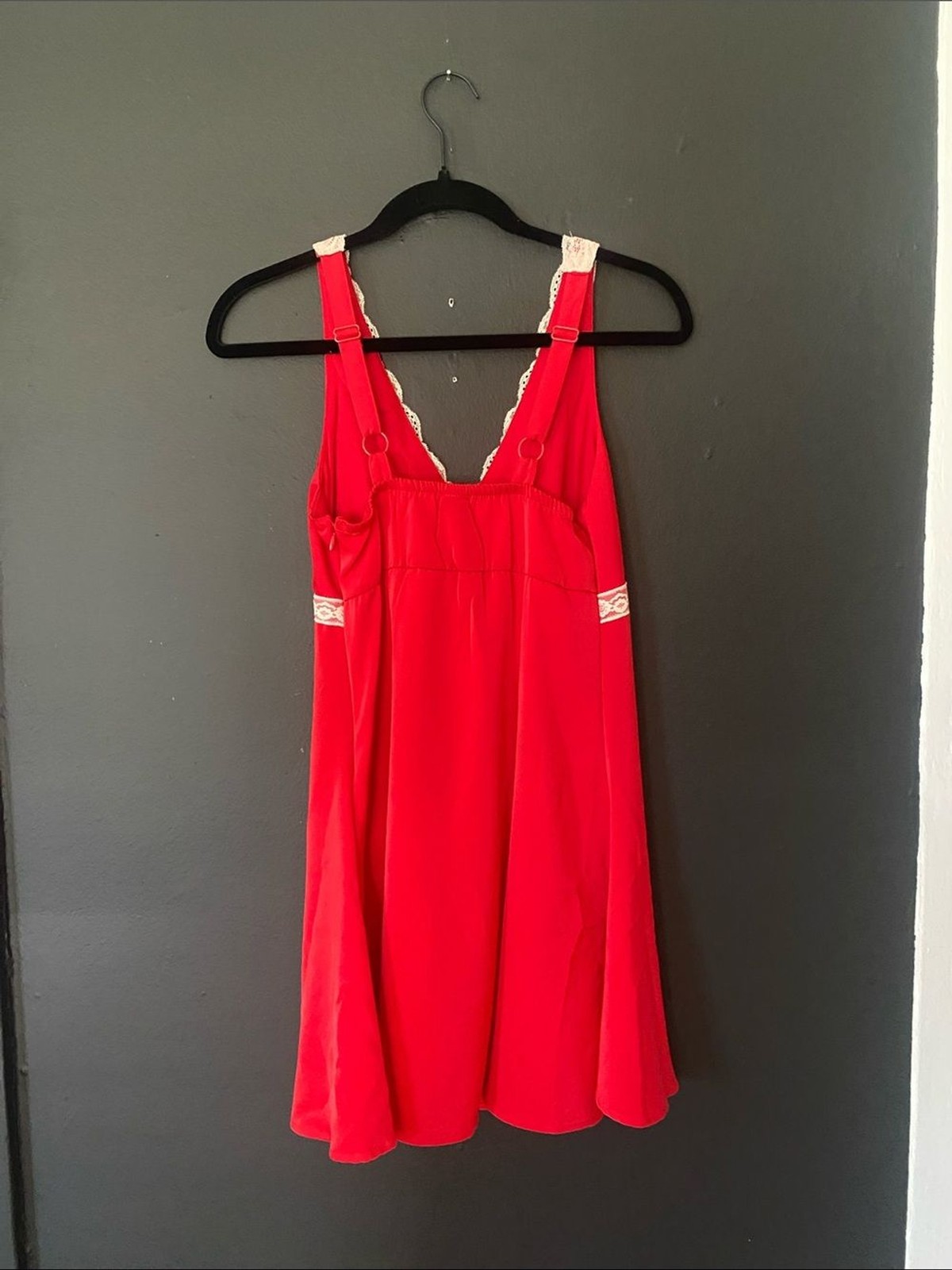 Wild Fable Red Slip Mini Dress with Lace Trim