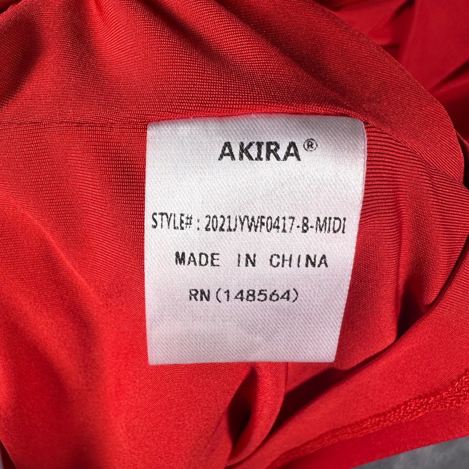 Akira Classy and Fab Red Off The Shoulder Midi Dress Womens S