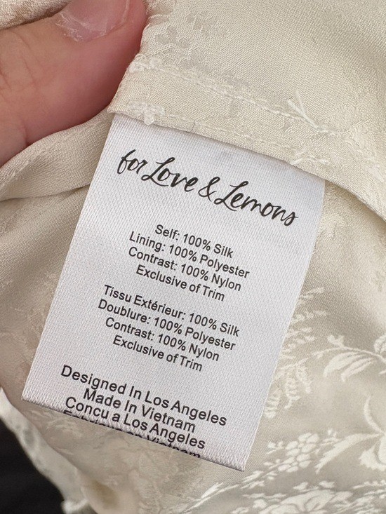 $729 NWT For Love And Lemons “Ophelia” Lace-Up Maxi Gown in Ivory Sz 4