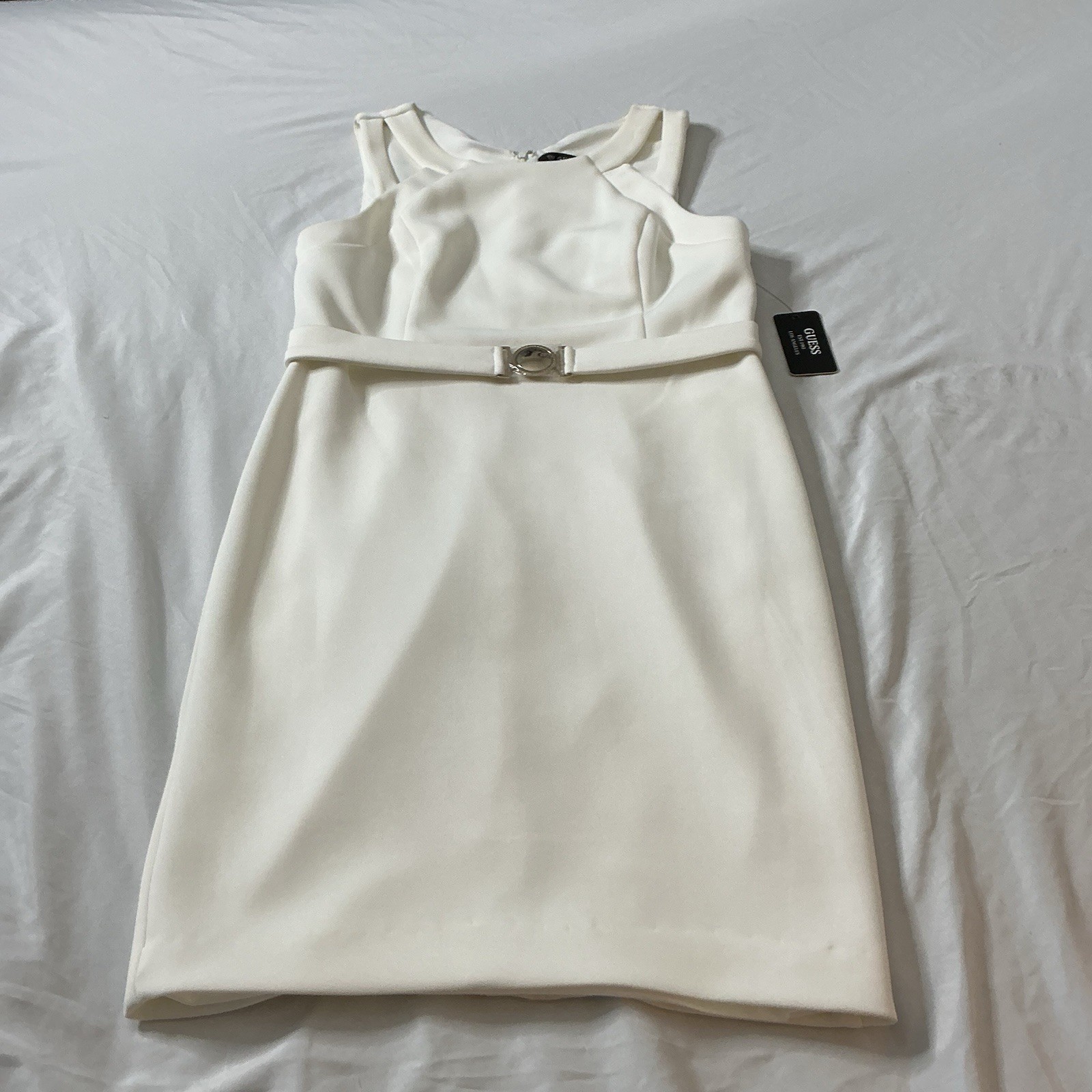 Guess Womens Size 14 Off White Belted Dress NWT See Pictures