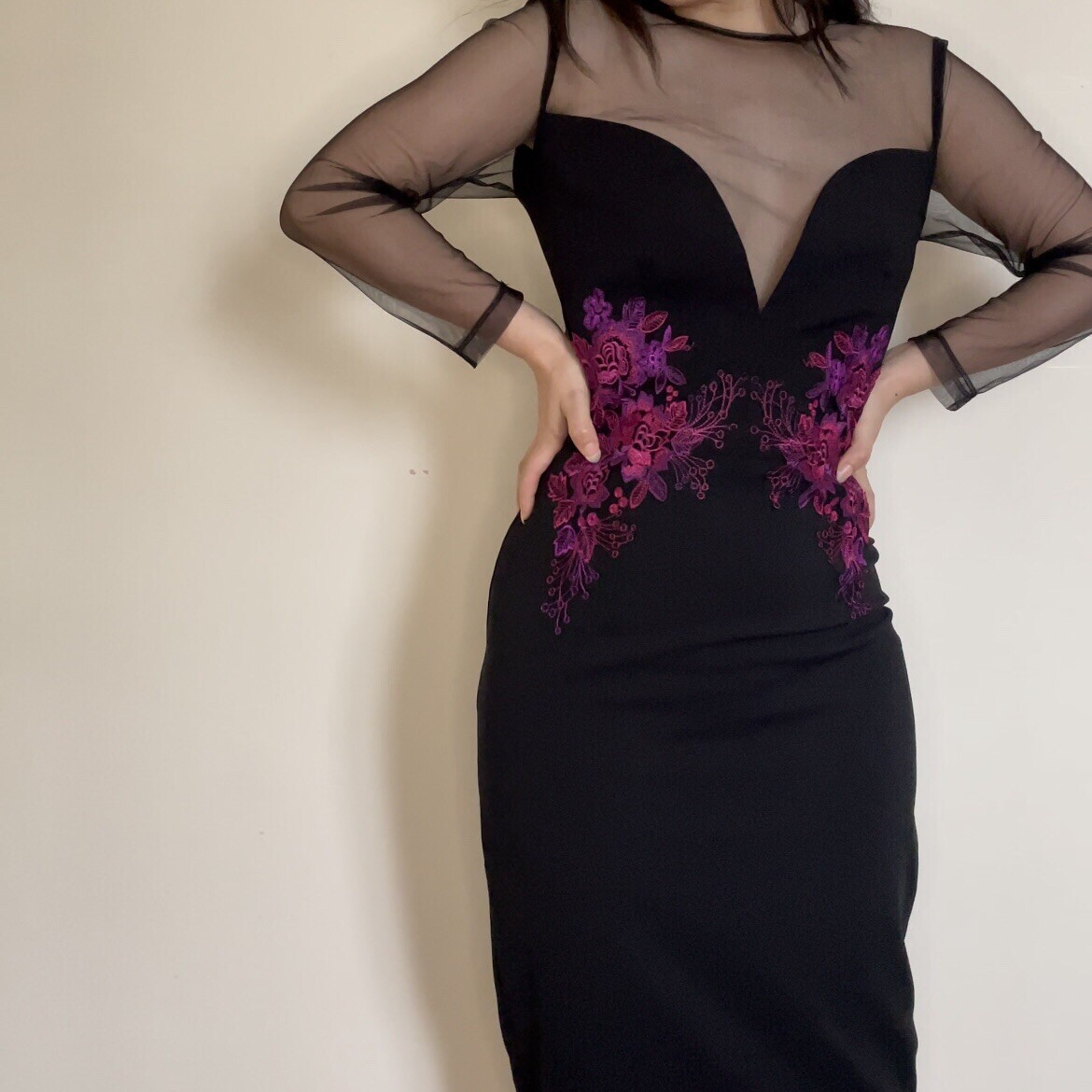 little mistress sophisticated flower embroidery party dress size 8